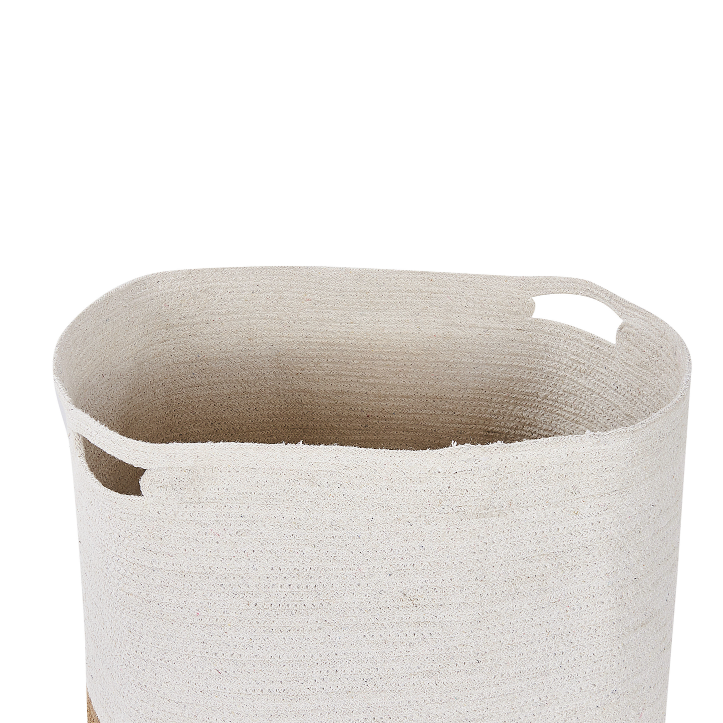 Textilkorb Baumwolle weiss / beige 2er Set KAHAN