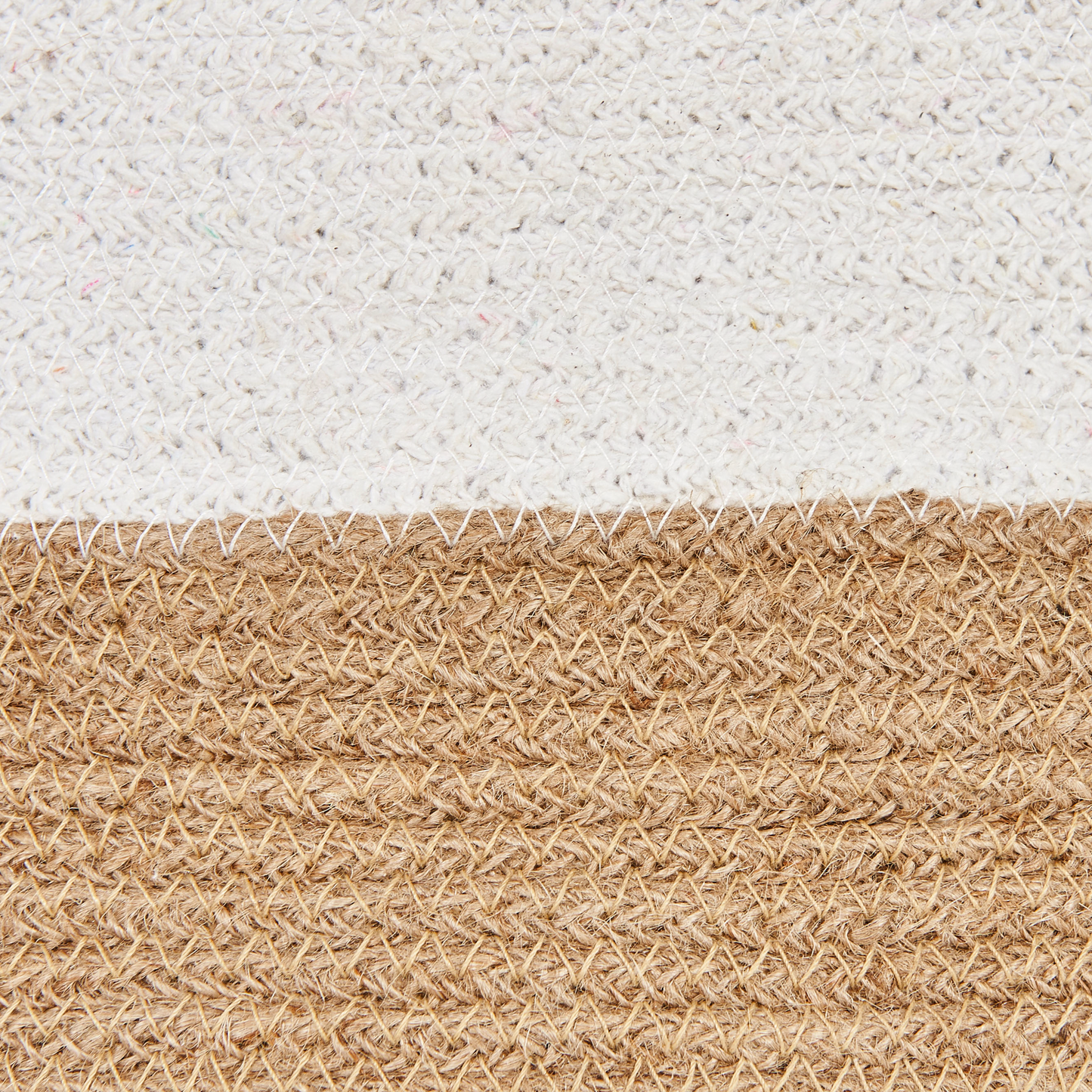 Textilkorb Baumwolle weiss / beige 2er Set KAHAN