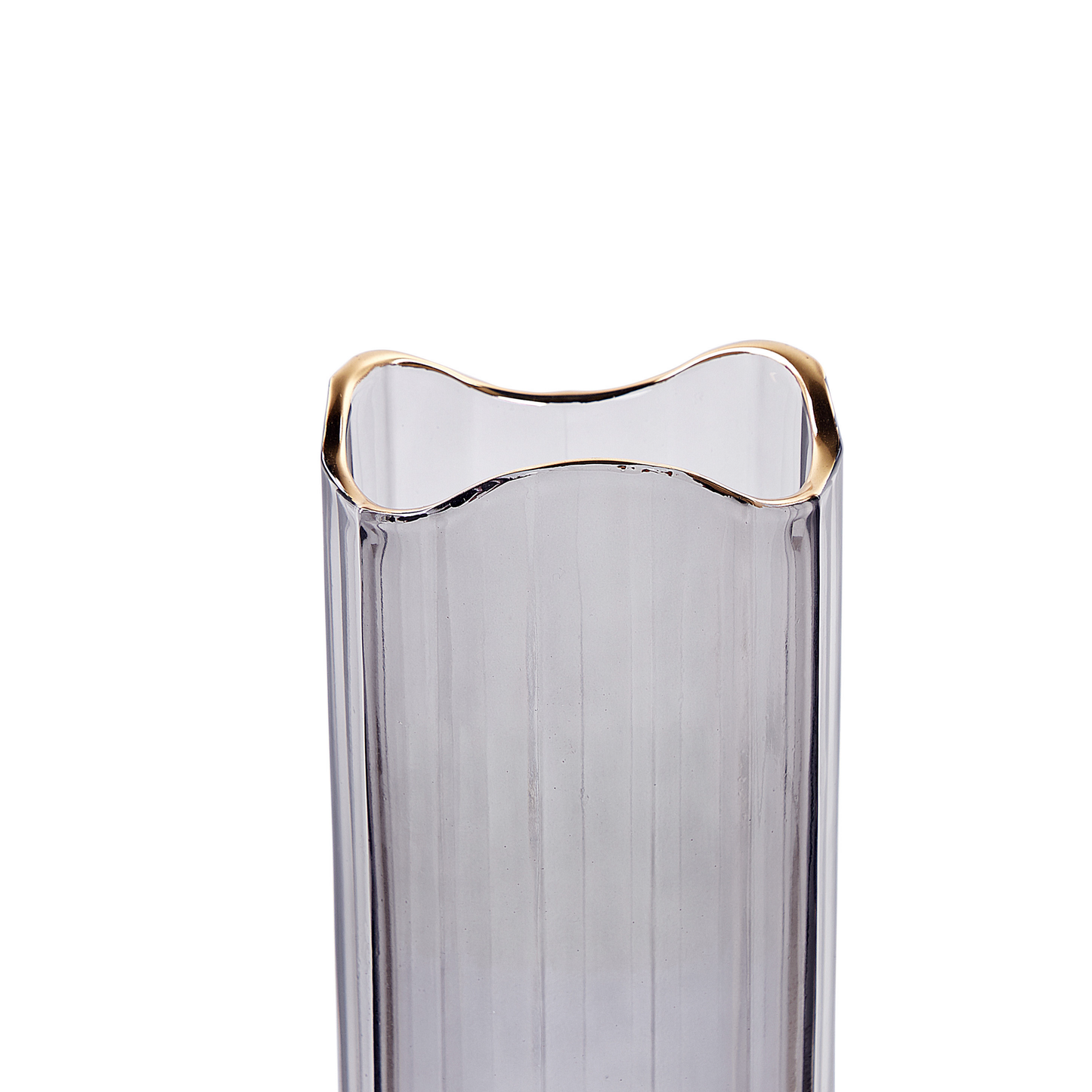 Blumenvase PERDIKI Glas 30 cm Grau