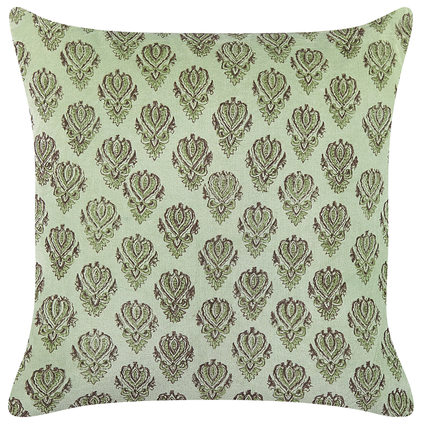 Dekokissen 2er Set RUNGIA Samtstoff 45 x 45 cm Grün Blumenmuster