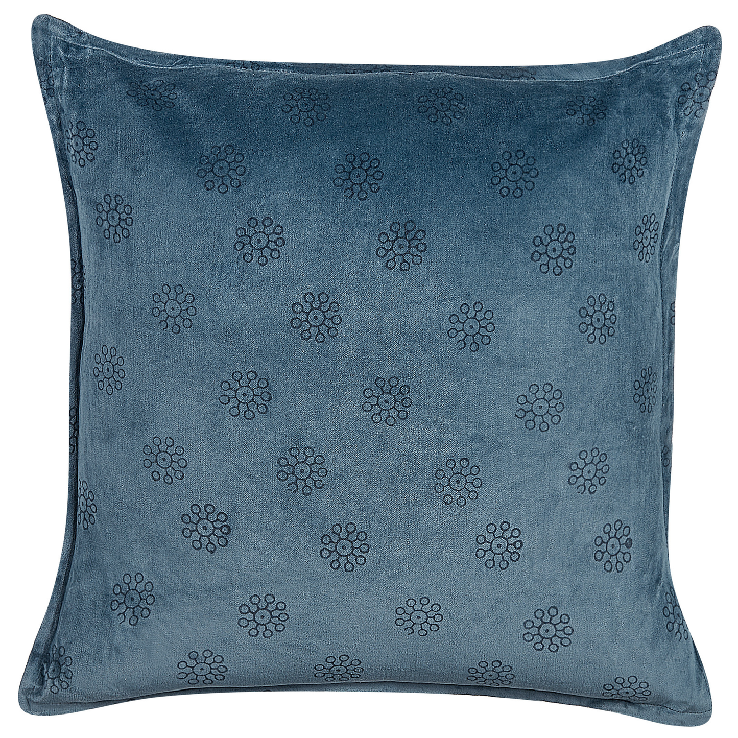 Kissen 2er Set Blockdruck Baumwolle Dunkelblau SESELI 45 x 45 cm