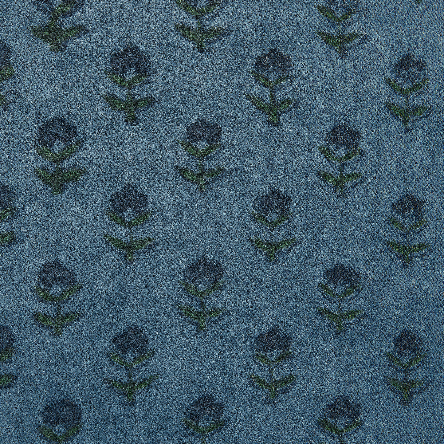 Dekokissen RIBES Samtstoff 45 x 45 cm Dunkelblau Blumenmuster