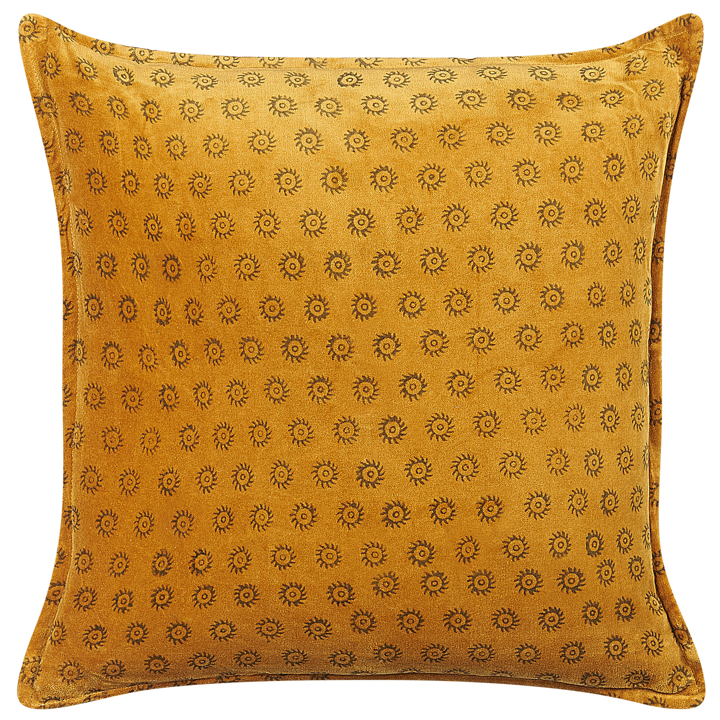 Dekokissen 2er Set RAPIS Samtstoff 45 x 45 cm Gelb Geometrisches Muster