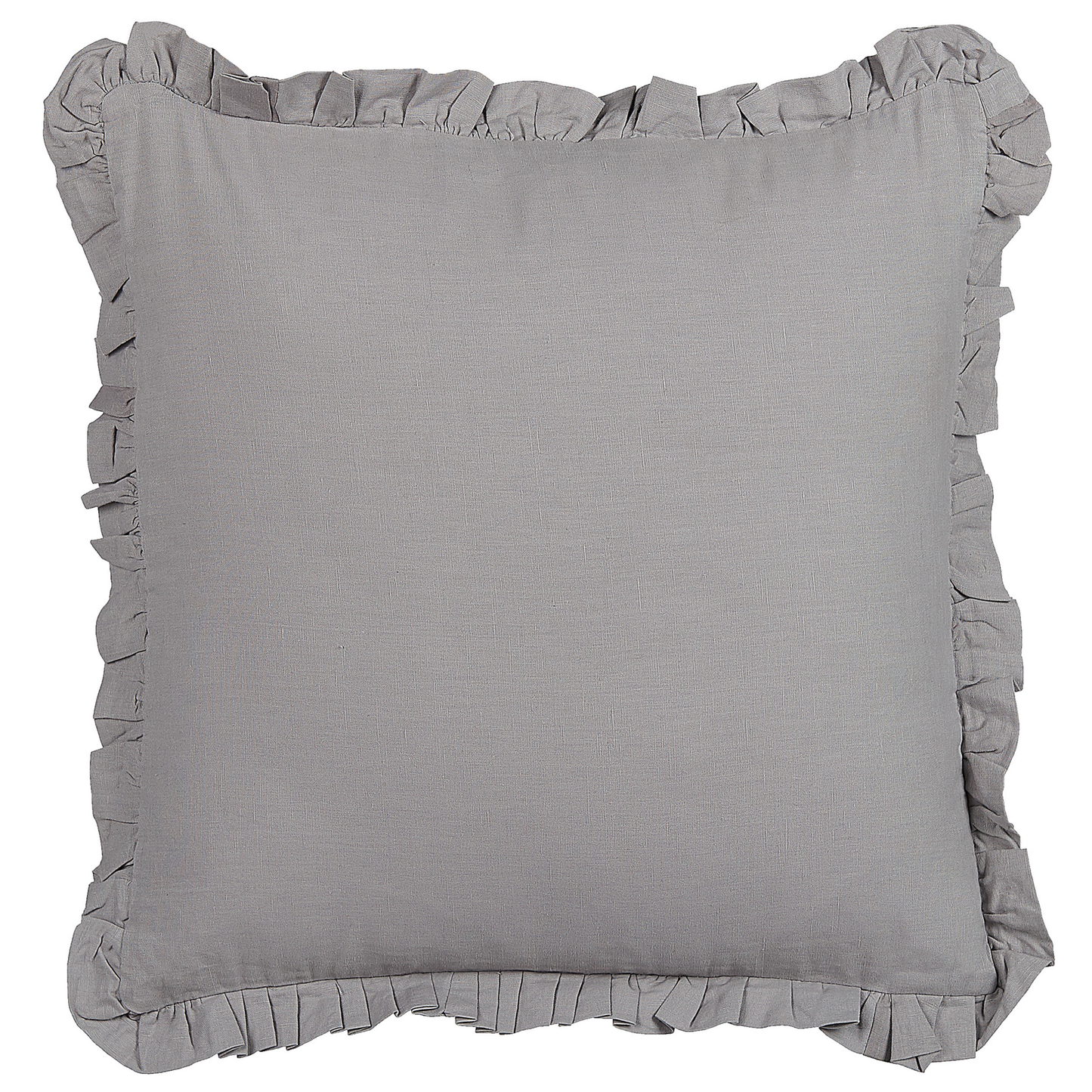 Dekokissen 2er Set GLABRA Leinen 45 x 45 cm Grau Ohne Muster