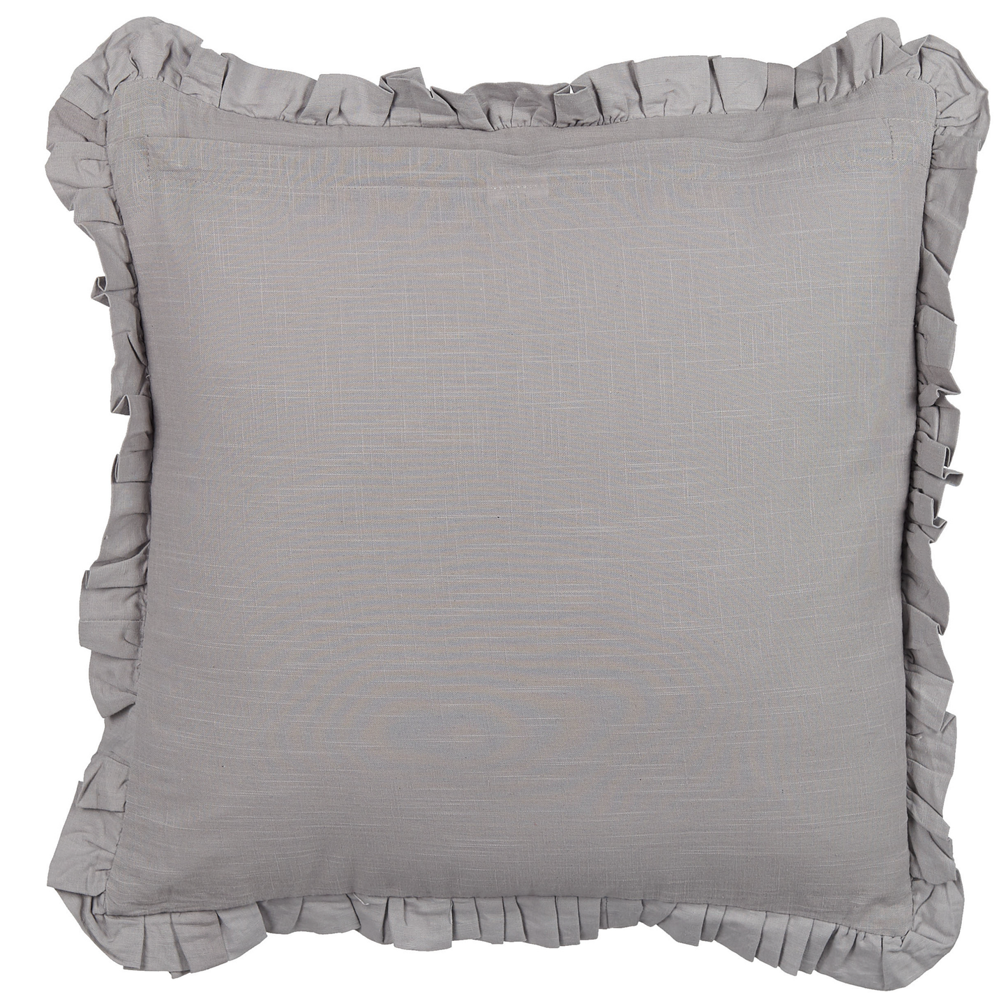 Dekokissen 2er Set GLABRA Leinen 45 x 45 cm Grau Ohne Muster