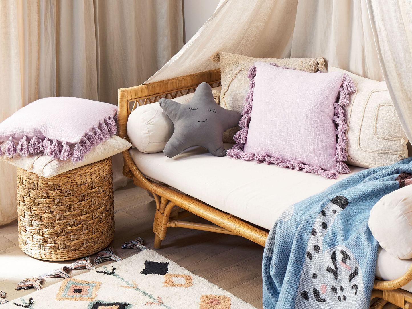 Dekokissen 2er Set LYNCHIS Baumwolle 45 x 45 cm Rosa Ohne Muster