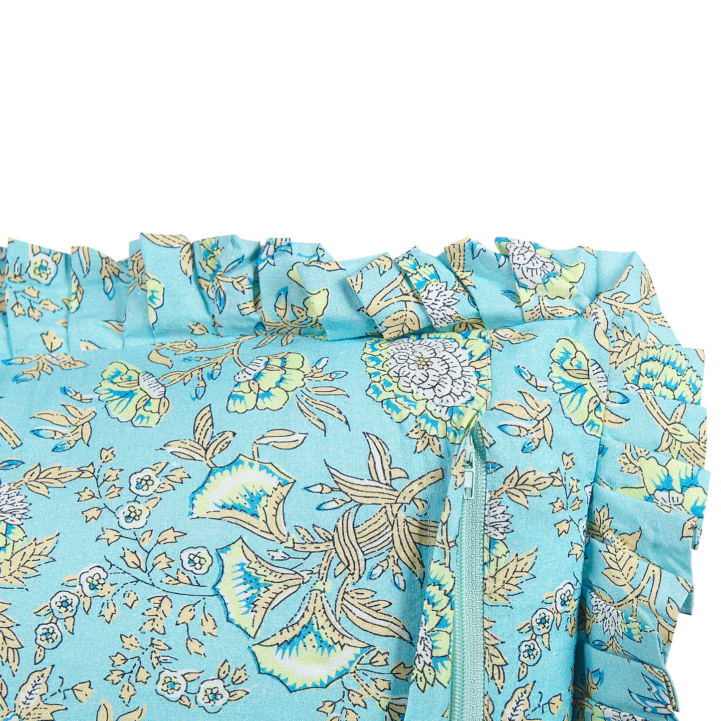 Dekokissen 2er Set AMOENA Baumwolle 45 x 45 cm Blau Blumenmuster