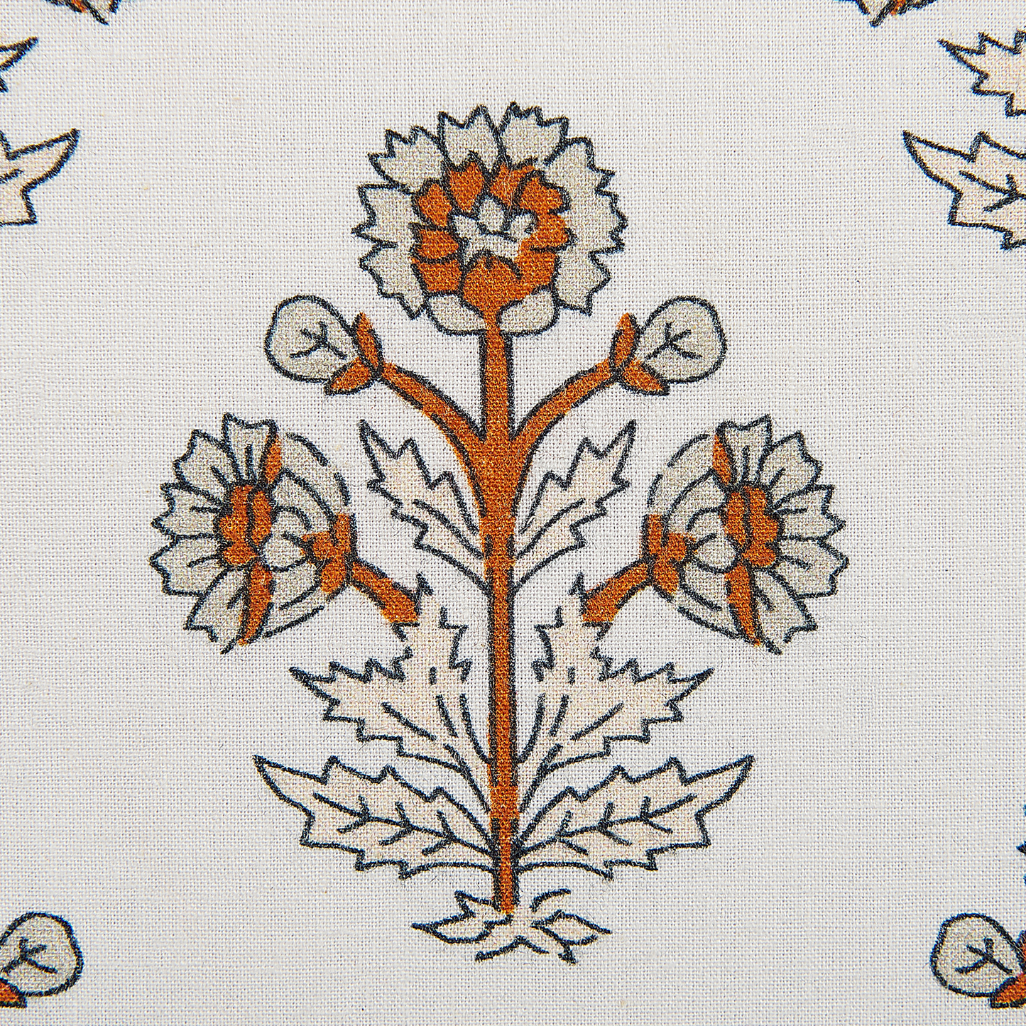 Dekokissen OMORIKA Baumwolle 45 x 45 cm Weiss Blumenmuster