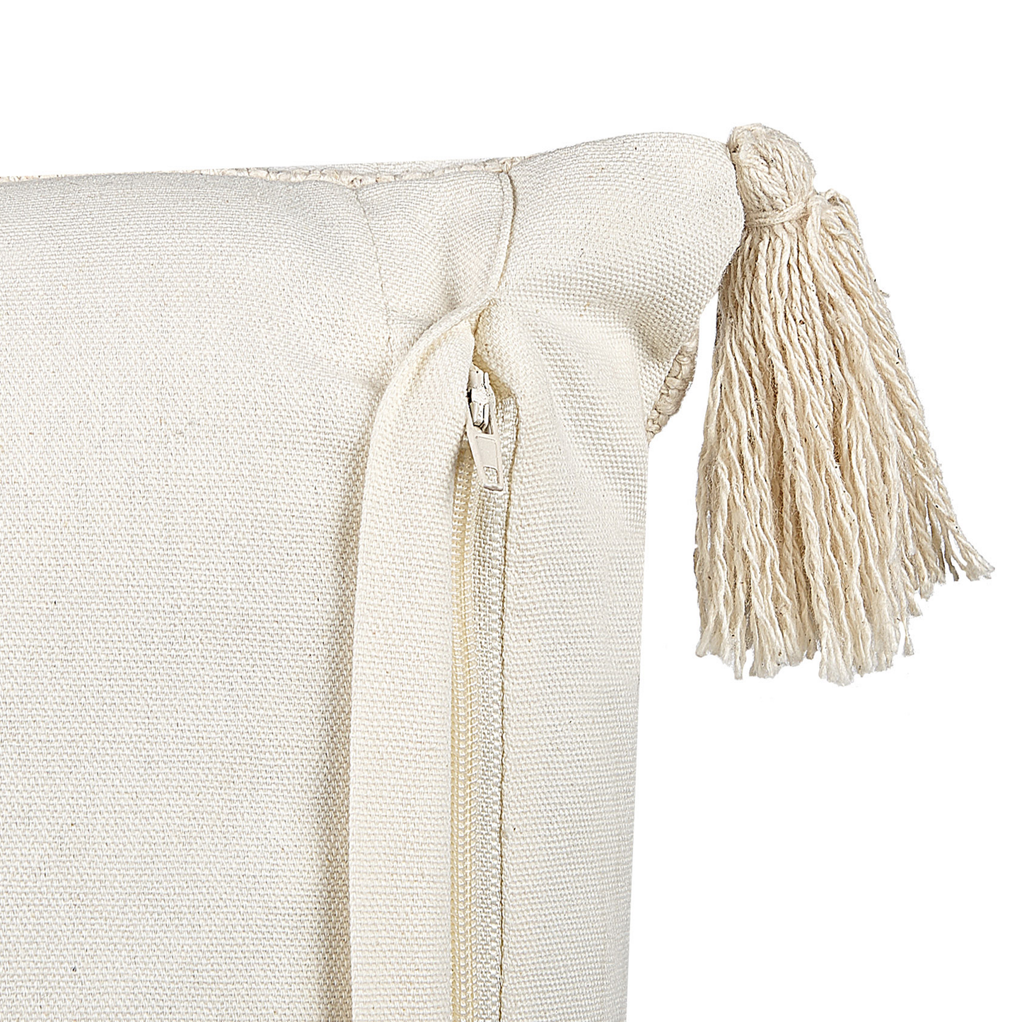 Dekokissen Getuftet Baumwolle Helles Beige PAPAVER 55 x 35 cm