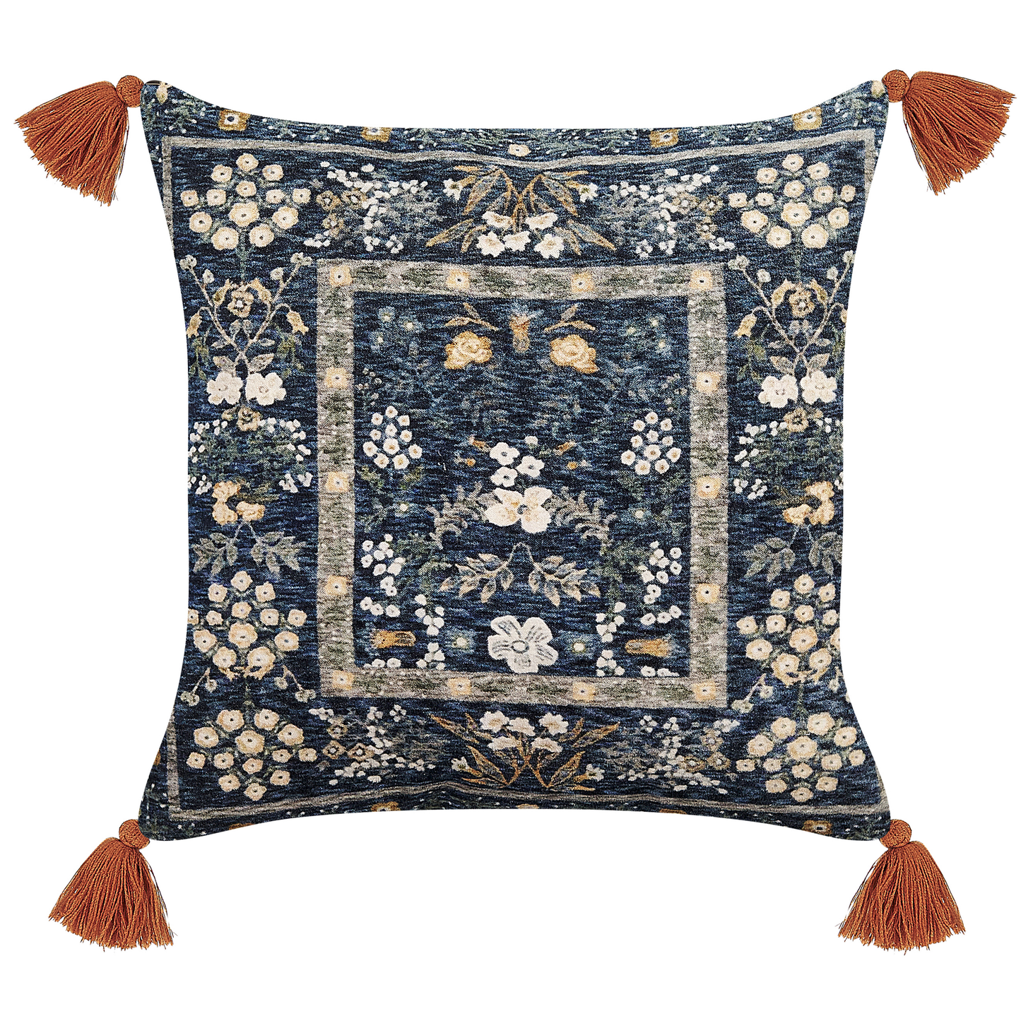 Dekokissen 2er Set PANAX Samtstoff 45 x 45 cm Bunt Blumenmuster