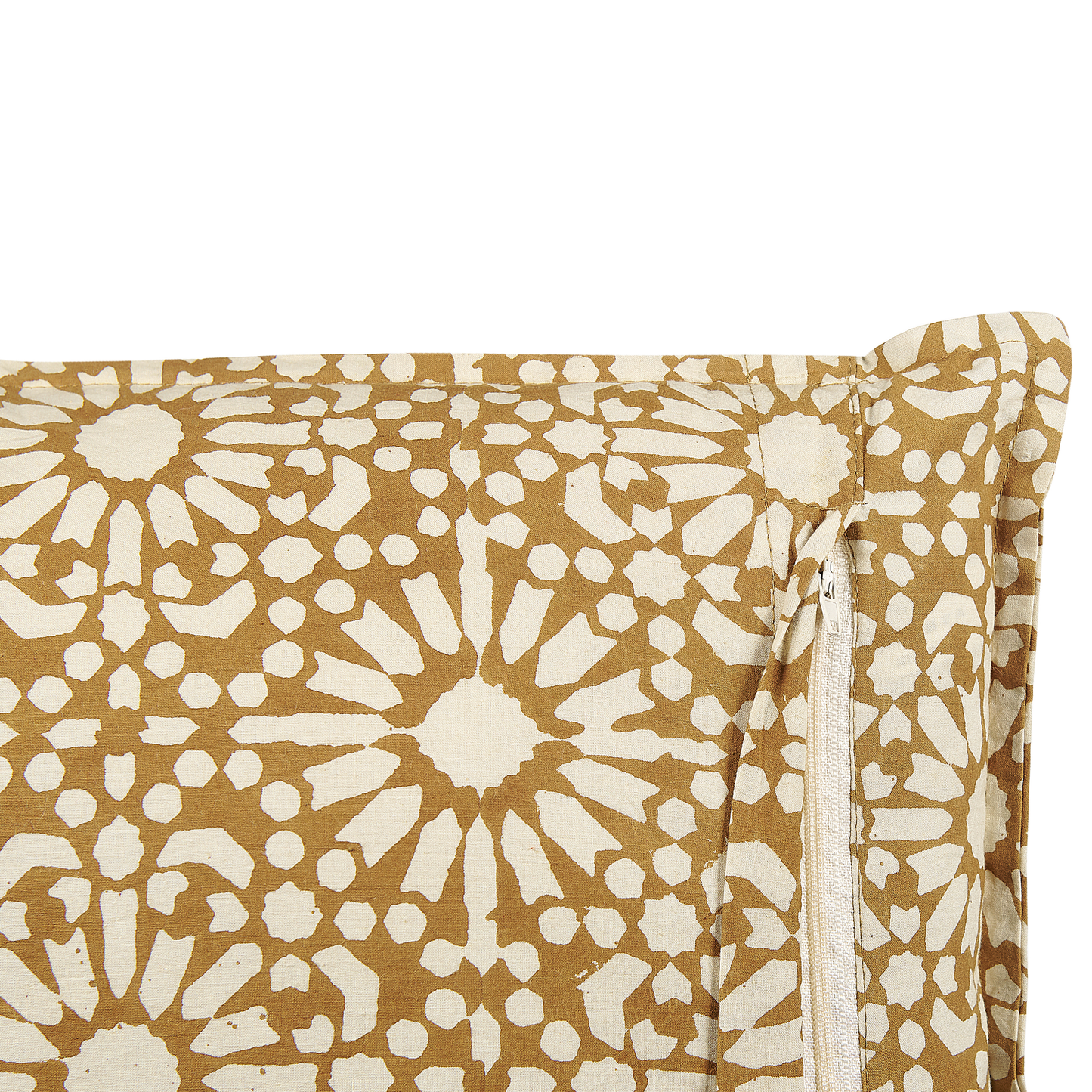 Dekokissen CEIBA Baumwolle 45 x 45 cm Beige Geometrisches Muster