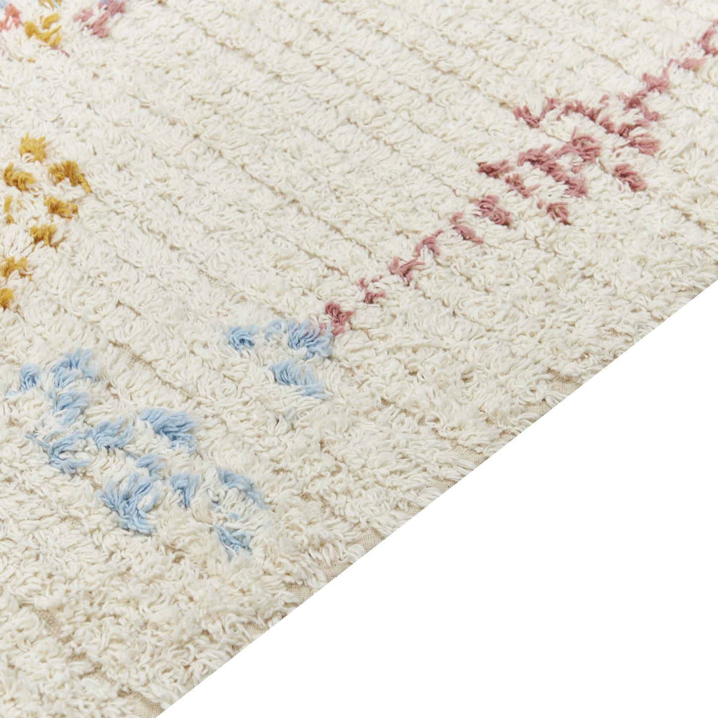 Teppich Baumwolle beige 80 x 150 cm geometrisches Muster Kurzflor BETTIAH