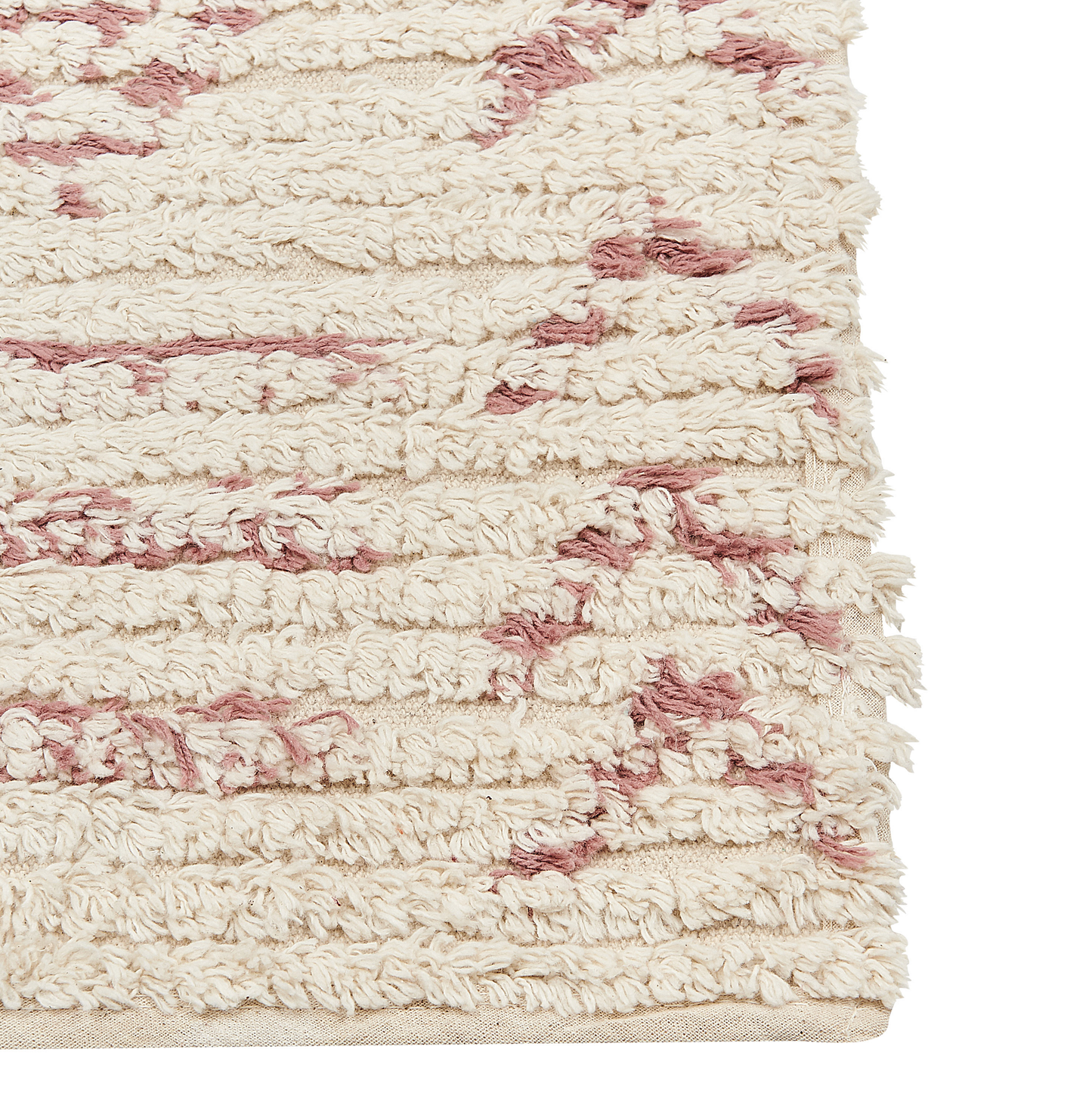 Teppich Baumwolle beige / rosa 160 x 230 cm geometrisches Muster Kurzflor EDIRNE