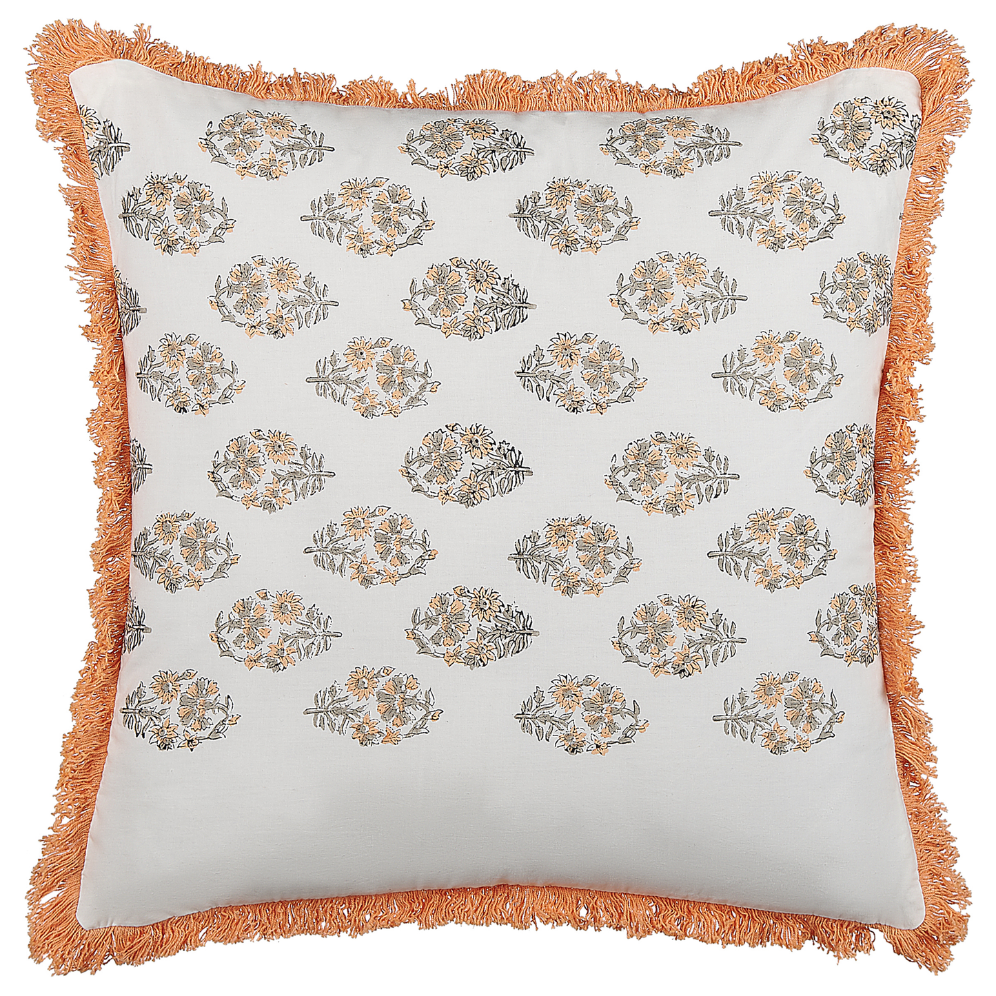 Dekokissen 2er Set SATIVUS Baumwolle 45 x 45 cm Orange Blumenmuster