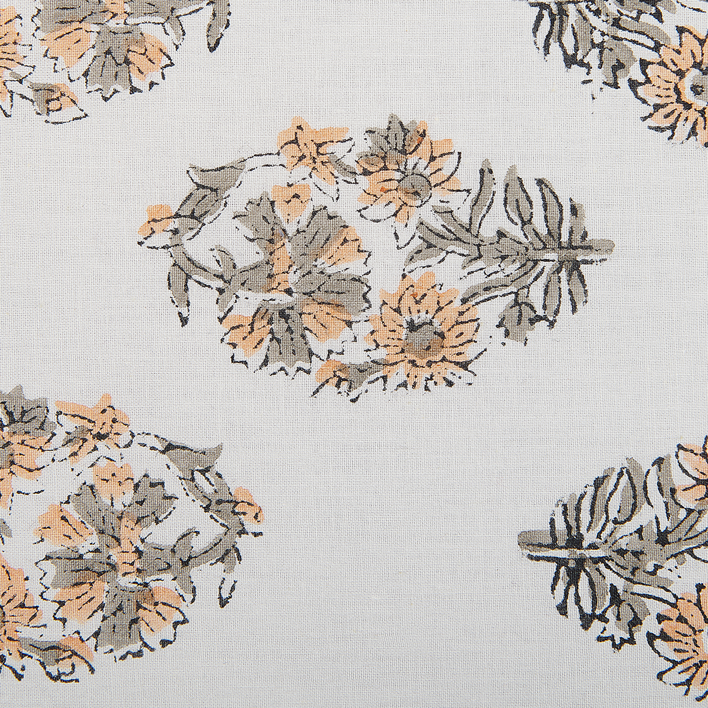 Dekokissen 2er Set SATIVUS Baumwolle 45 x 45 cm Orange Blumenmuster