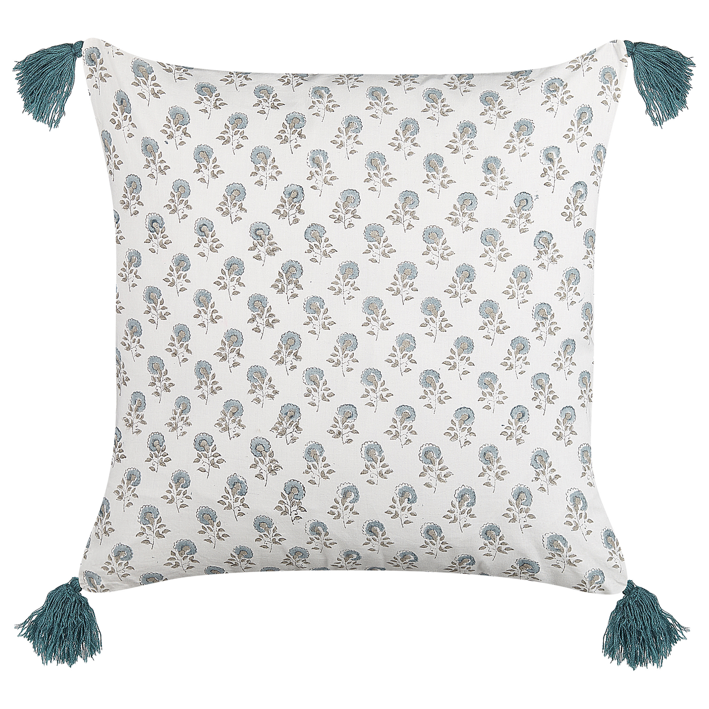 Dekokissen 2er Set CORNUS Baumwolle 45 x 45 cm Blau Blumenmuster