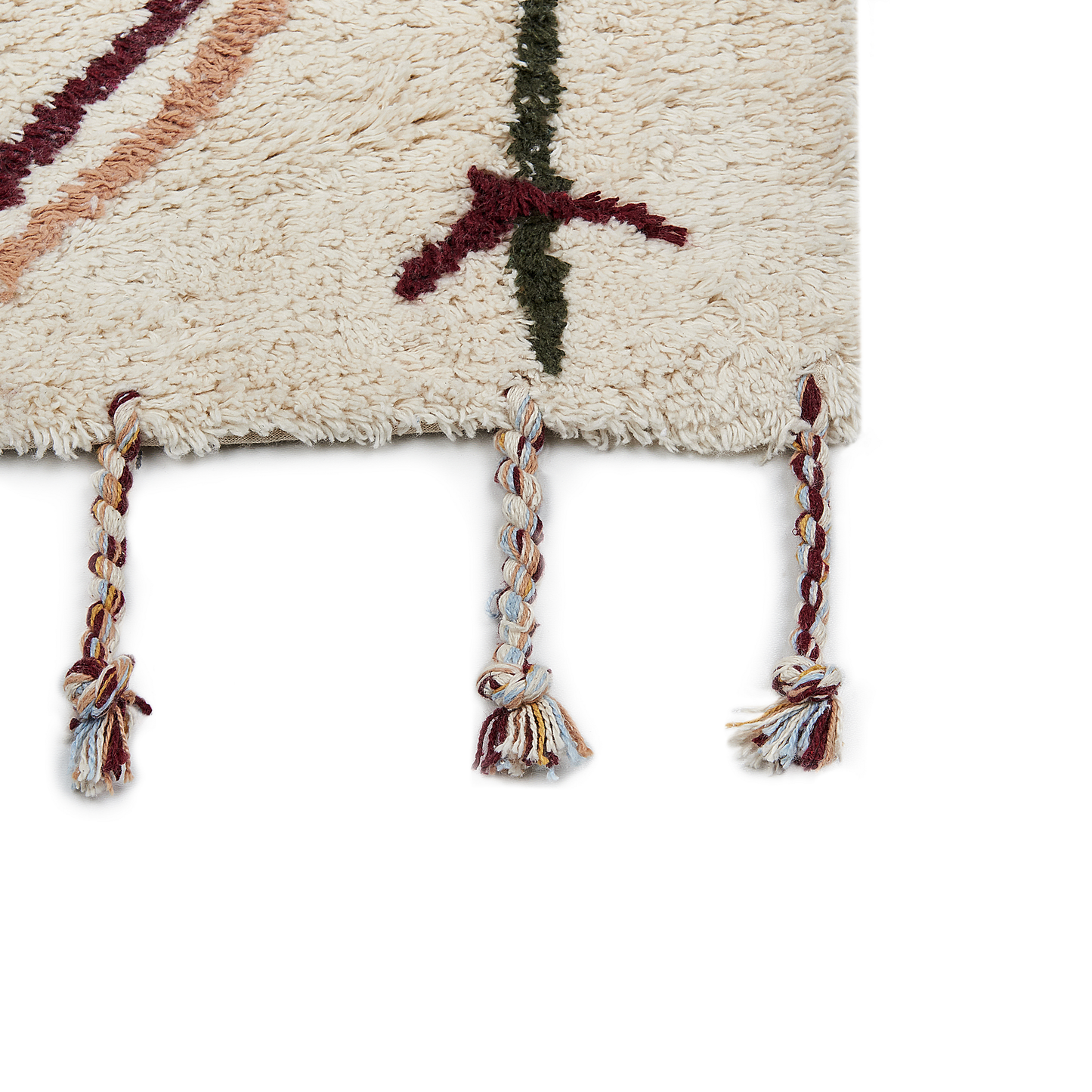 Teppich Baumwolle beige 160 x 230 cm geometrisches Muster CORUM