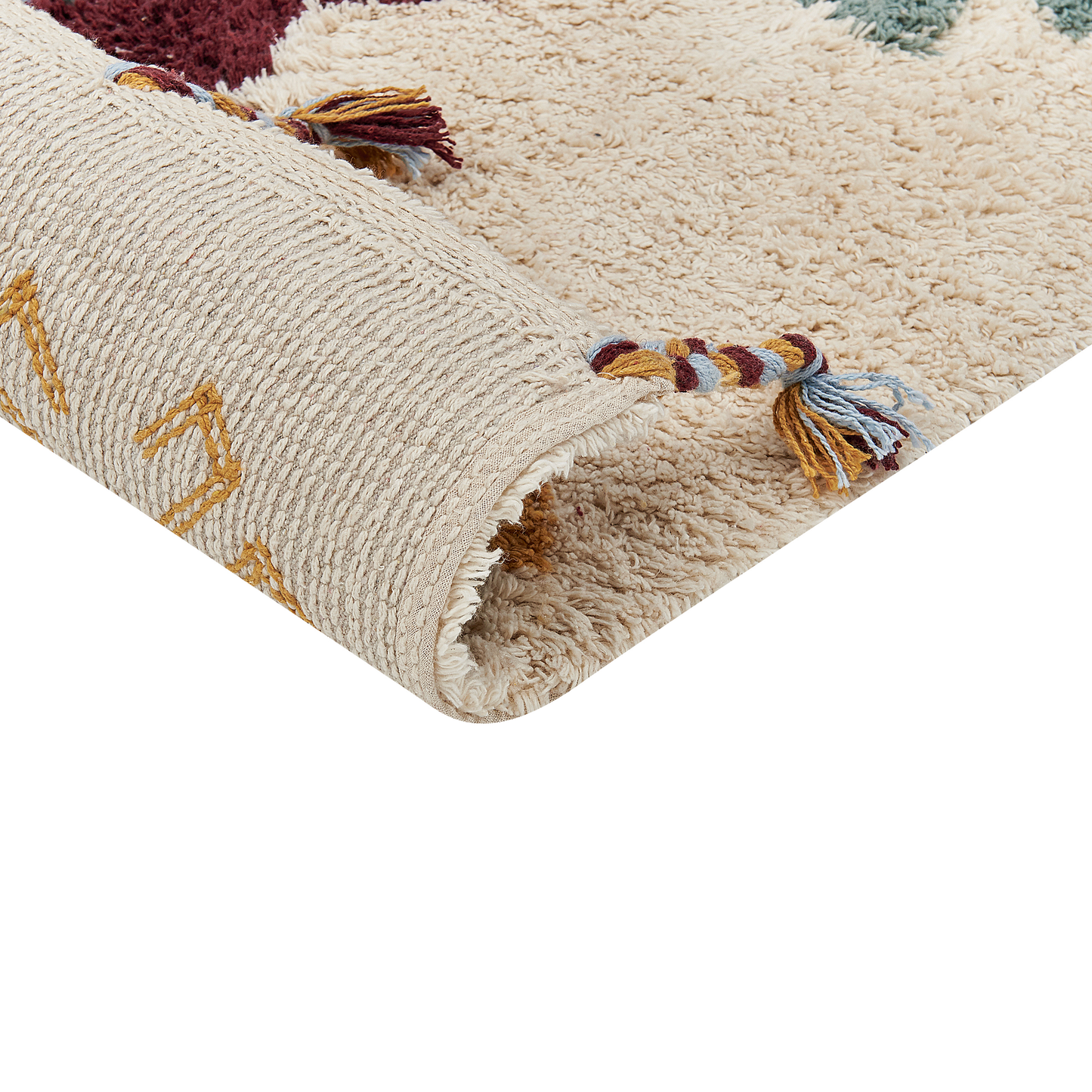 Teppich Baumwolle mehrfarbig 80 x 150 cm geometrisches Muster DUZCE