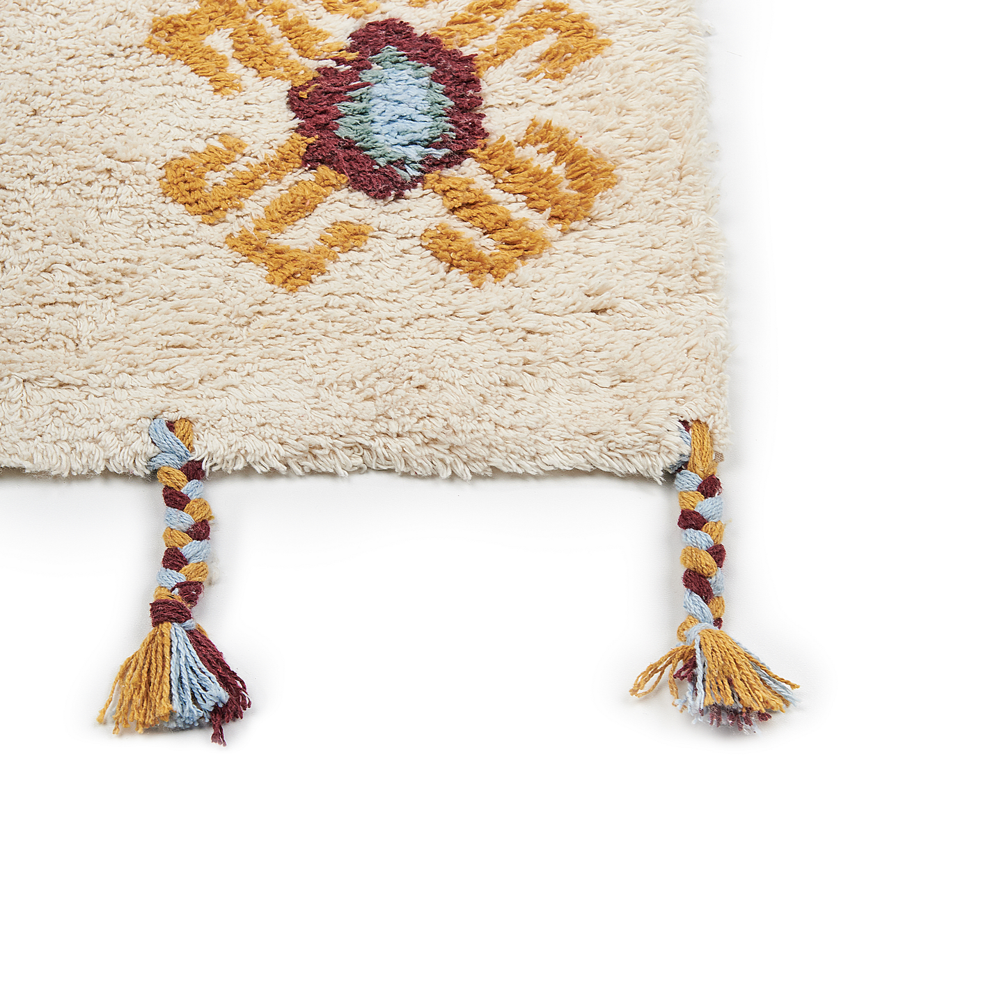 Teppich Baumwolle mehrfarbig 140 x 200 cm geometrisches Muster DUZCE