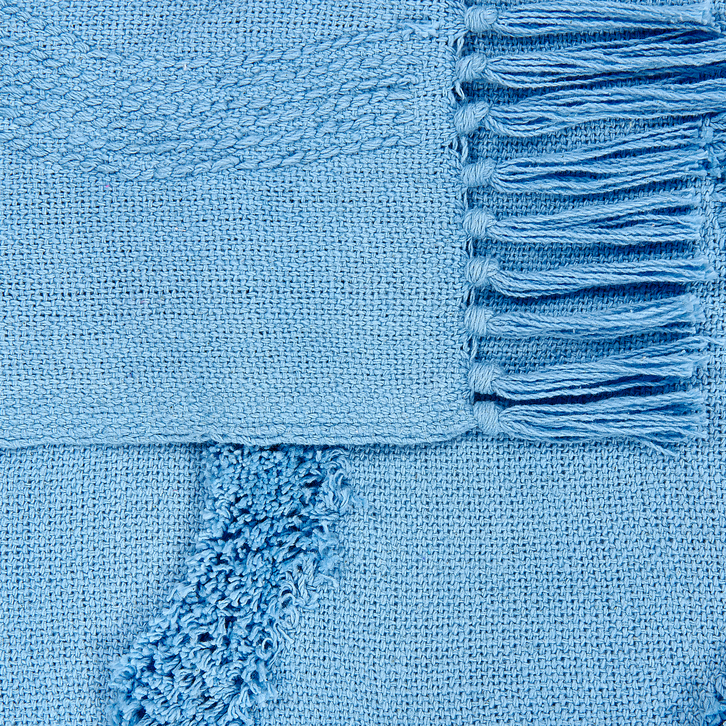 Kuscheldecke KHARI Baumwolle 125 x 150 cm Hellblau