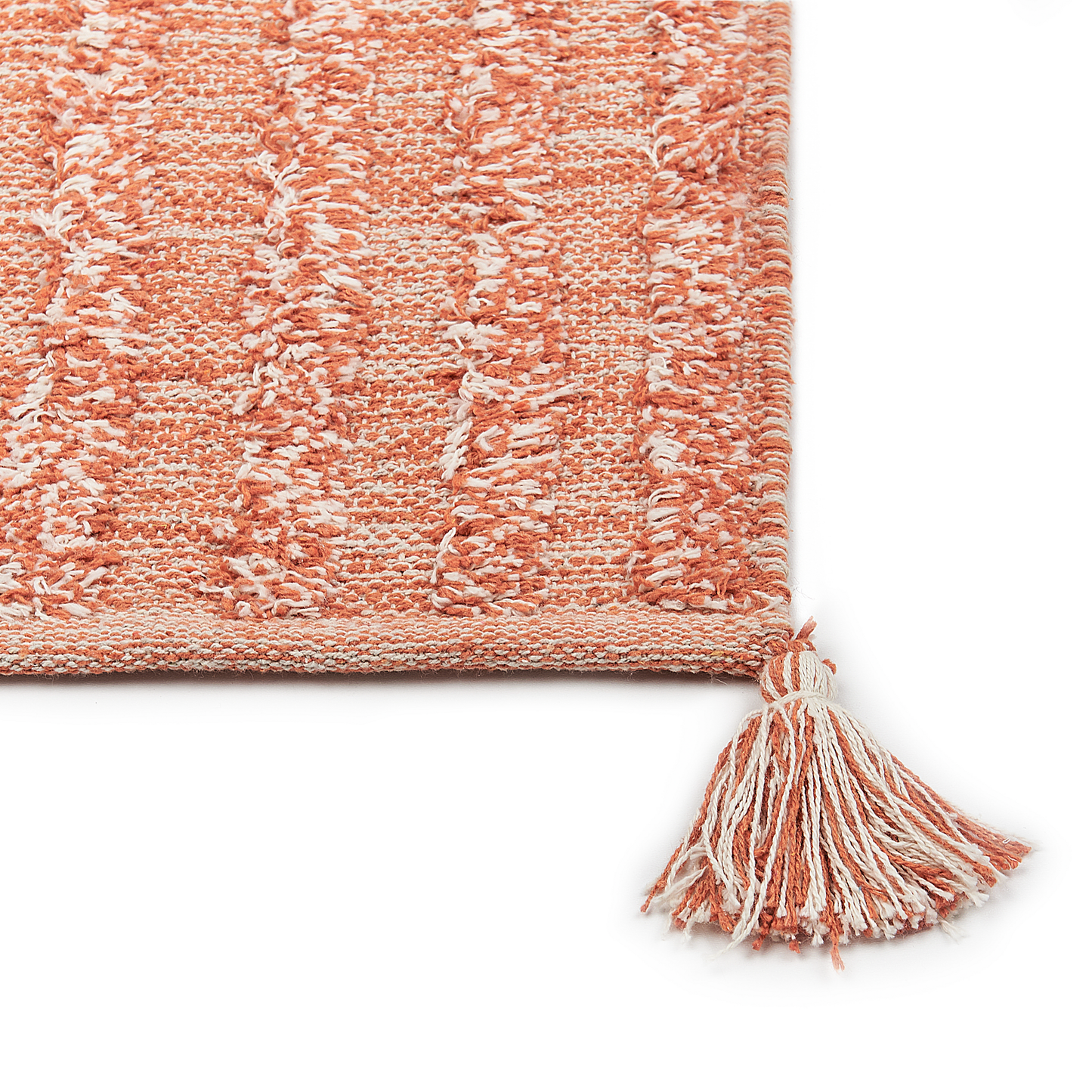 Teppich Baumwolle orange 80 x 150 cm Kurzflor MUGLA