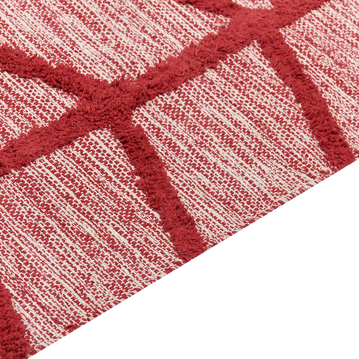 Teppich Baumwolle rot 160 x 230 cm geometrisches Muster SIVAS