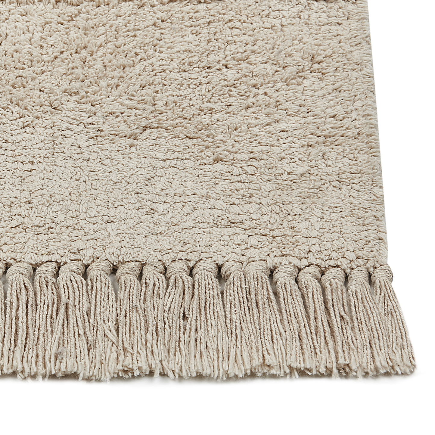 Teppich Baumwolle beige / schwarz 160 x 230 cm Gesichtsmotiv Kurzflor NURU