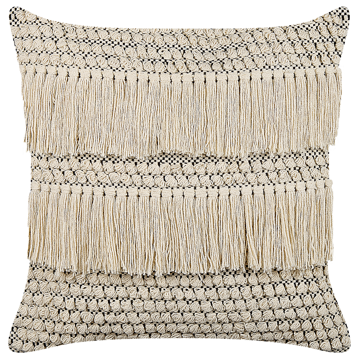 Dekokissen 2er Set IRESINE Baumwolle 45 x 45 cm Beige Geometrisches Muster