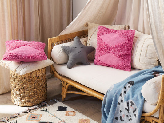 Dekokissen RHOEO Baumwolle 45 x 45 cm Rosa Geometrisches Muster