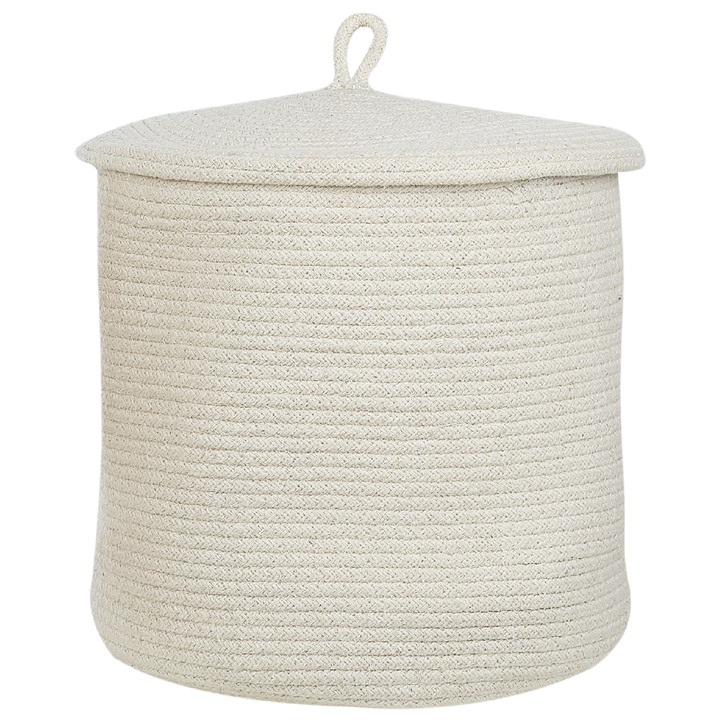 Korb mit Deckel Baumwolle cremeweiss ⌀ 33 cm 2er Set SILOPI