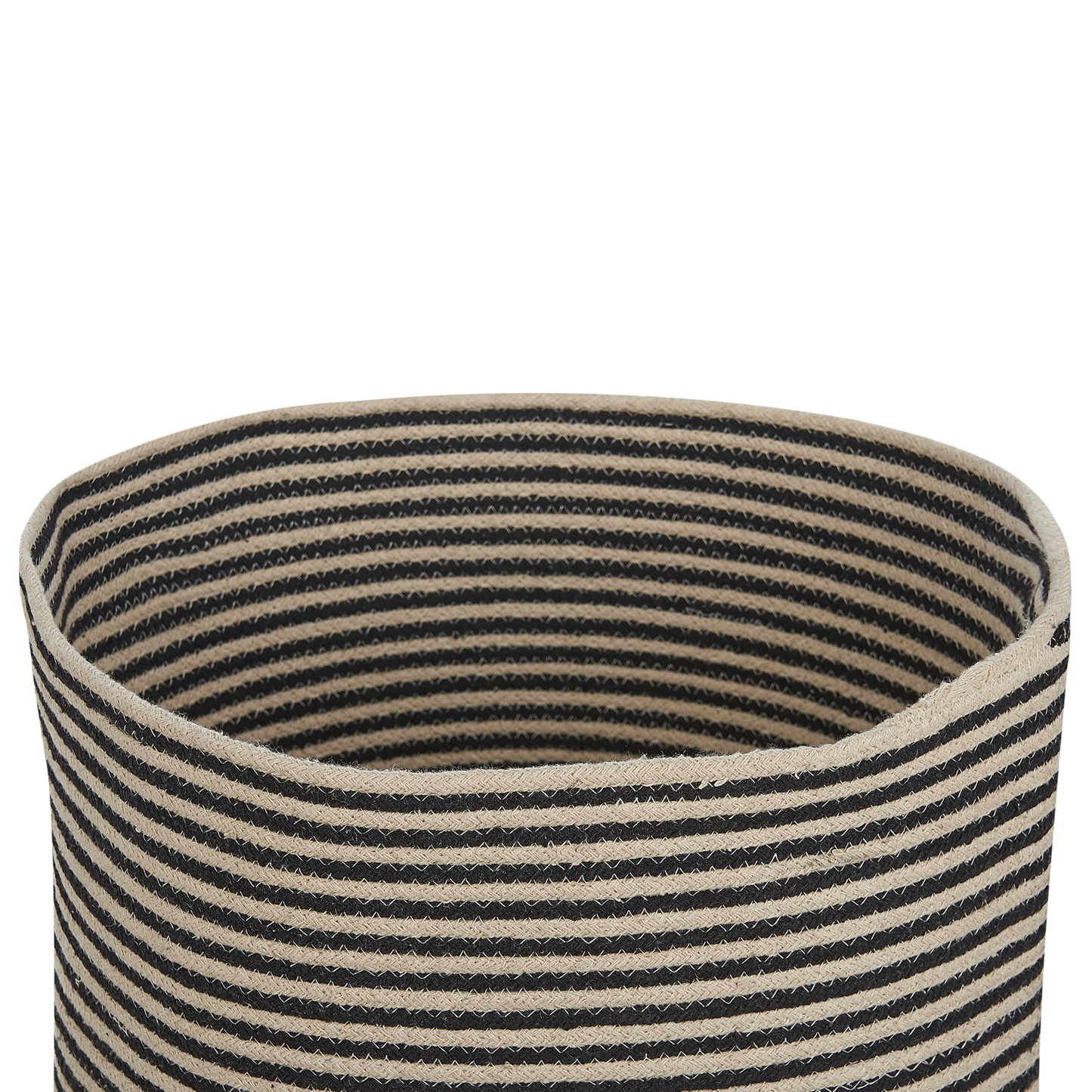 Textilkorb Baumwolle beige / schwarz ⌀ 41 cm YERKOY