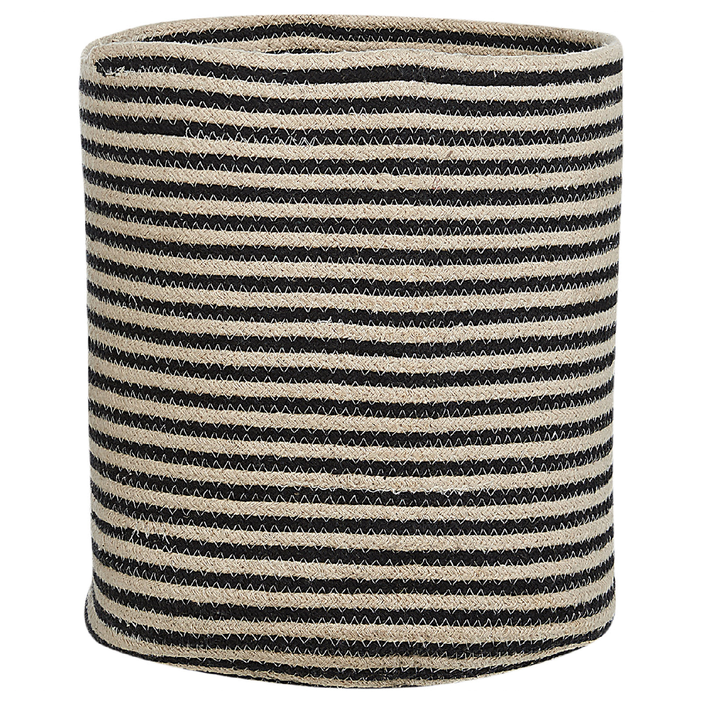 Textilkorb Baumwolle beige / schwarz ⌀ 33 cm 2er Set YERKOY