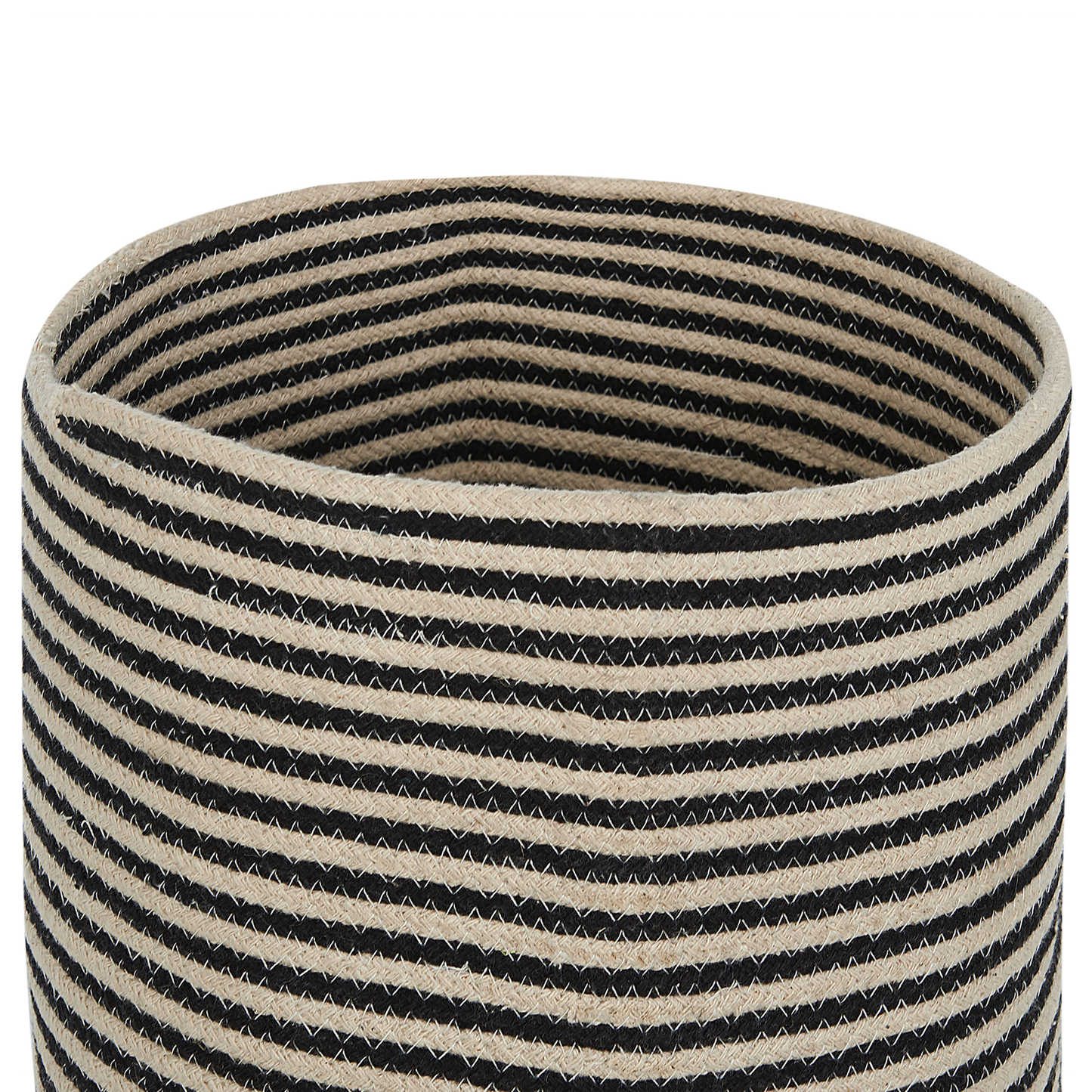 Textilkorb Baumwolle beige / schwarz ⌀ 33 cm 2er Set YERKOY