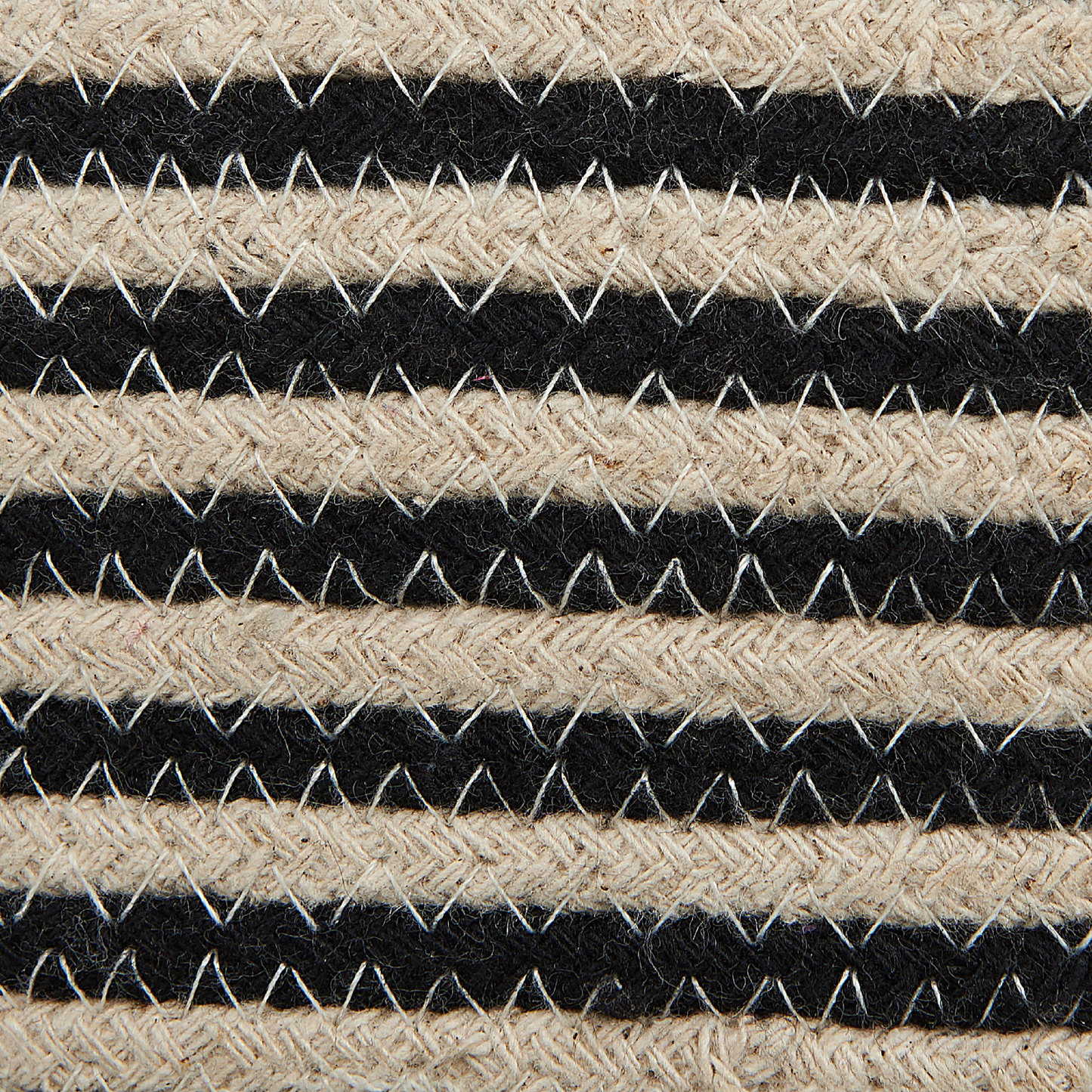 Textilkorb Baumwolle beige / schwarz ⌀ 33 cm 2er Set YERKOY