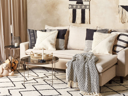 Dekokissen Baumwolle Helles Beige PELLAEA 45 x 45 cm