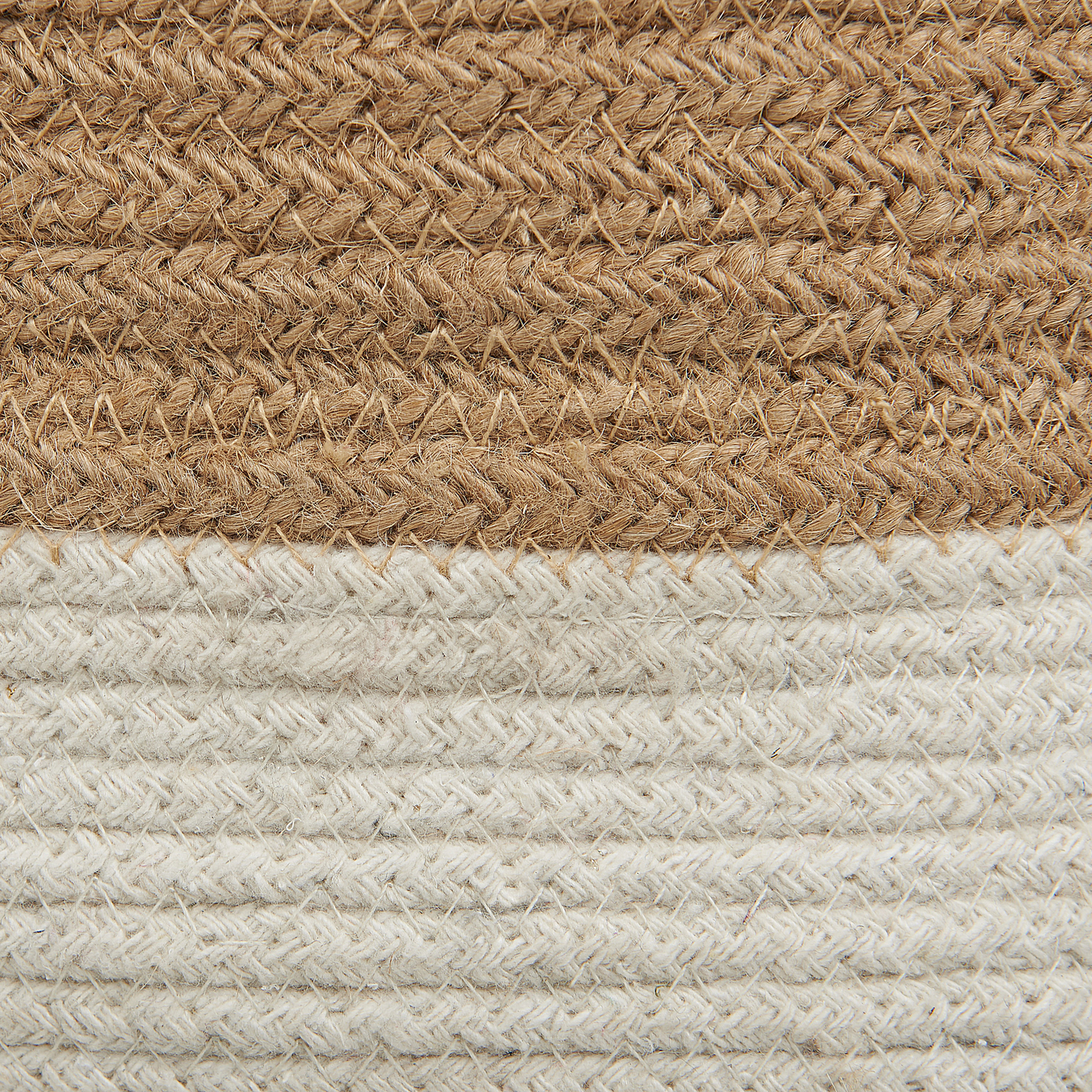 Textilkorb Jute beige / weiss 2er Set BULANIK