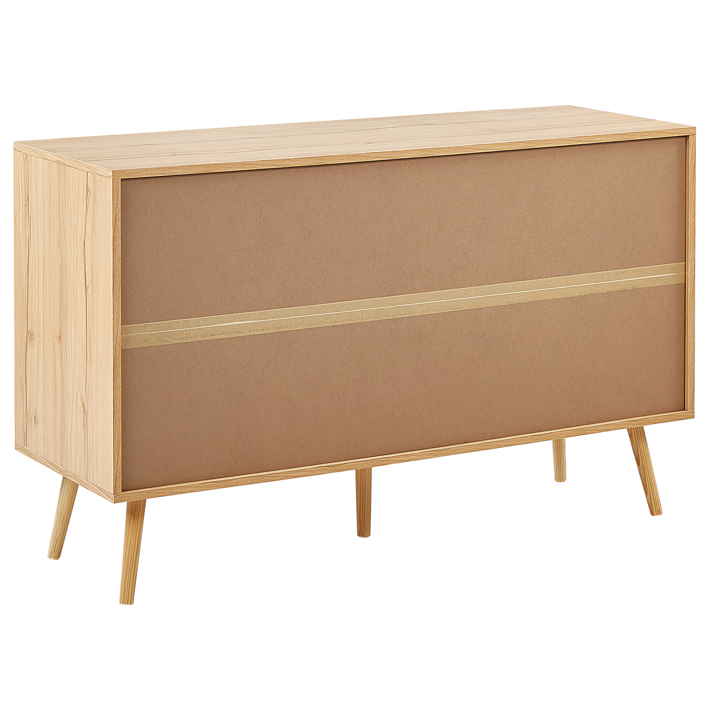 Kommode mit 6 Schubladen PEROTE Rattan 75 cm Holzoptik Hellbraun