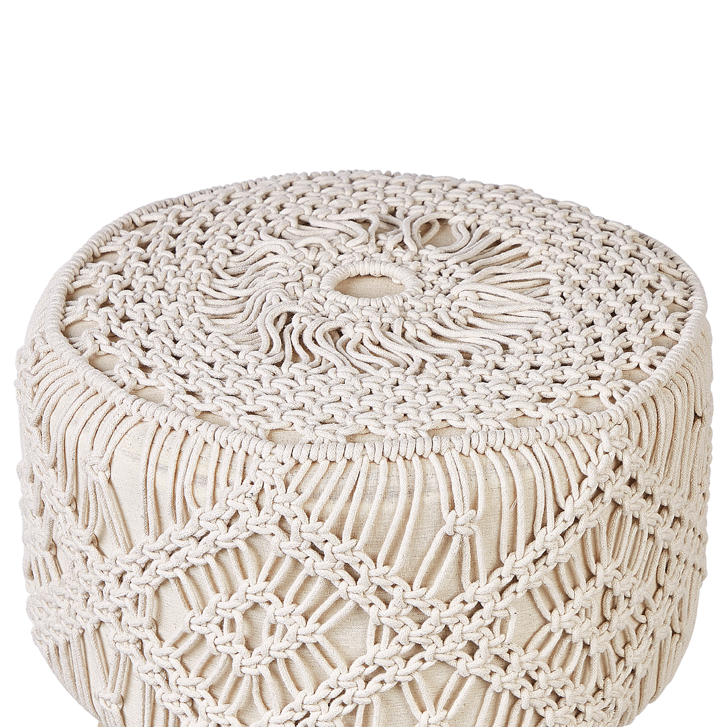 Hocker Baumwolle beige Makramee MANZAI