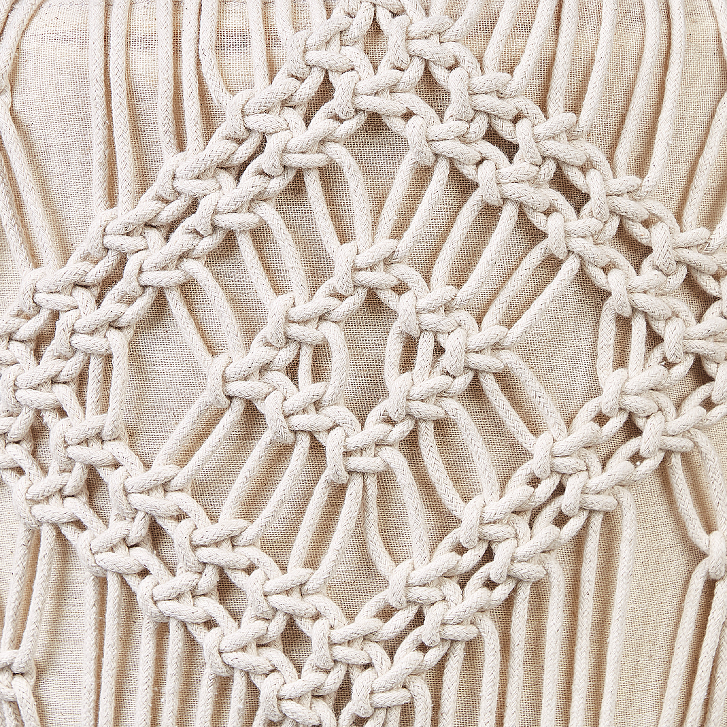 Hocker Baumwolle beige Makramee MANZAI