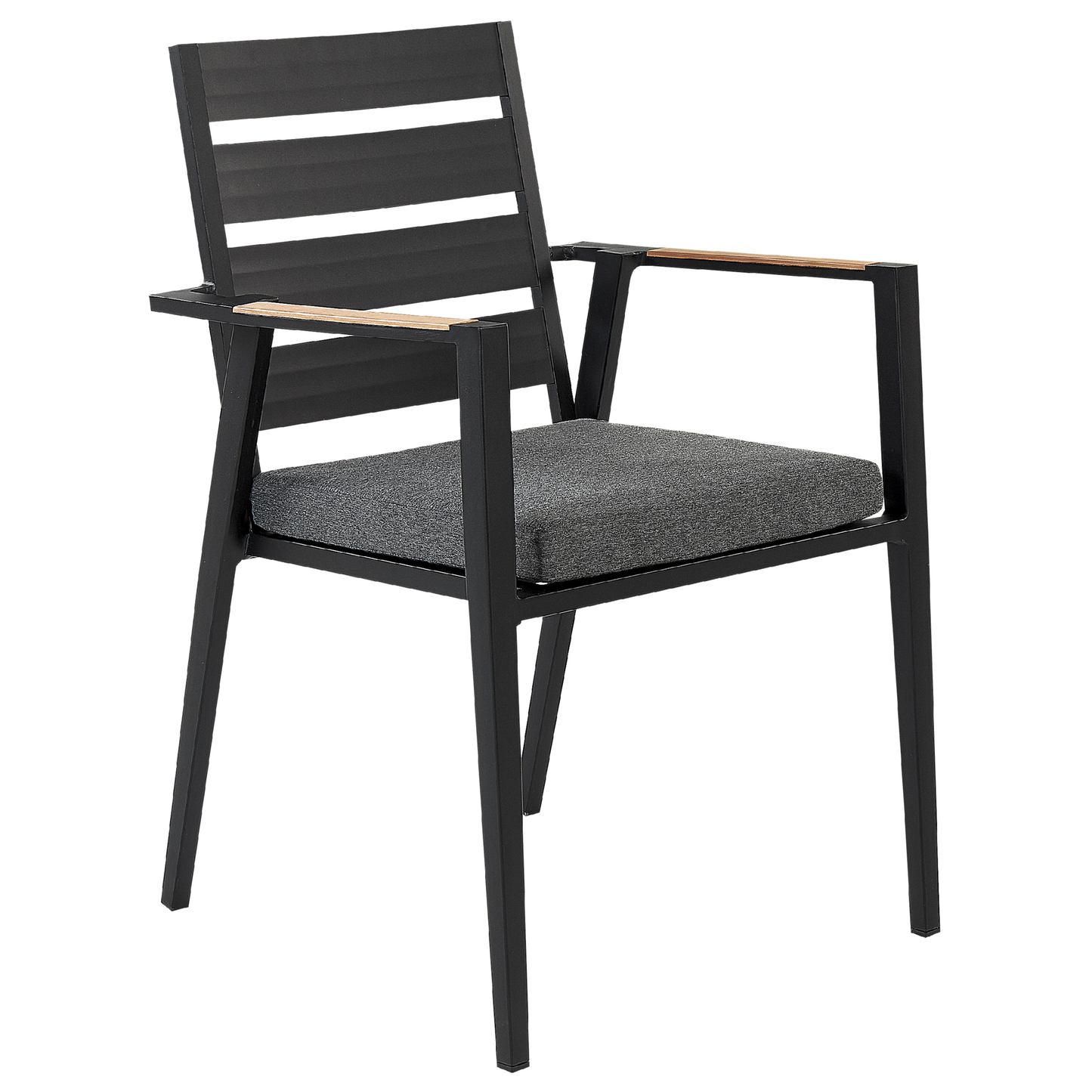 Set mit 4 Stühlen und Sitzkissen TAVIANO Metall Schwarz