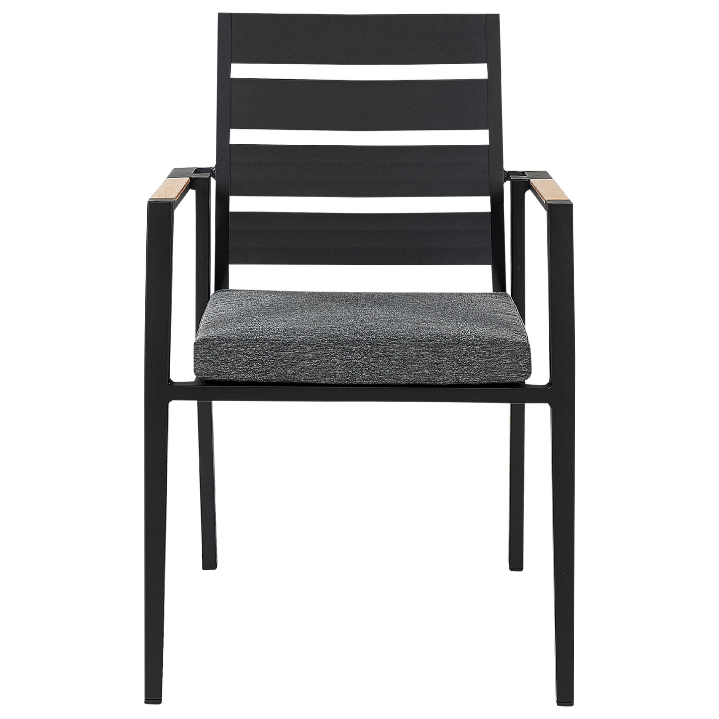Set mit 4 Stühlen und Sitzkissen TAVIANO Metall Schwarz