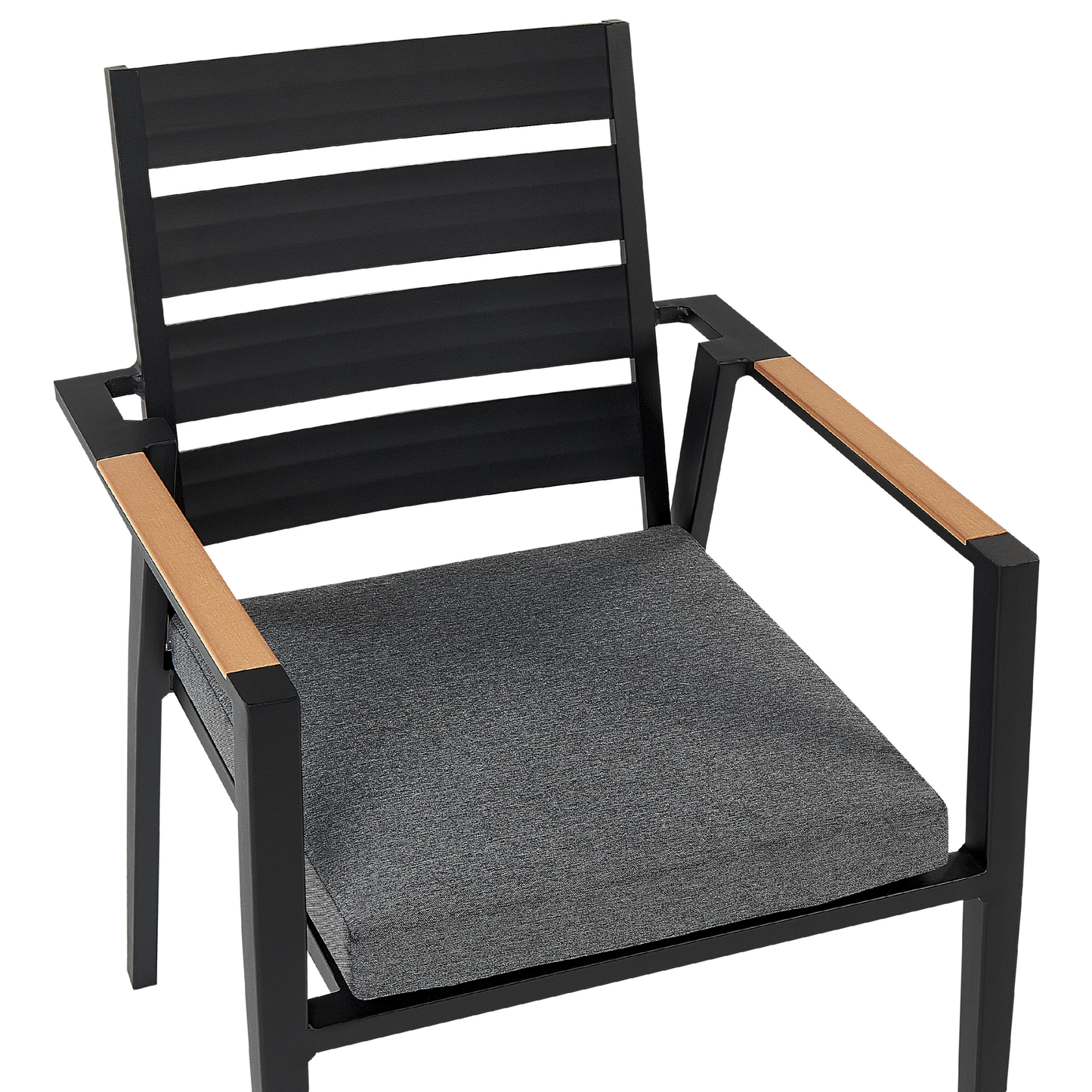 Set mit 4 Stühlen und Sitzkissen TAVIANO Metall Schwarz