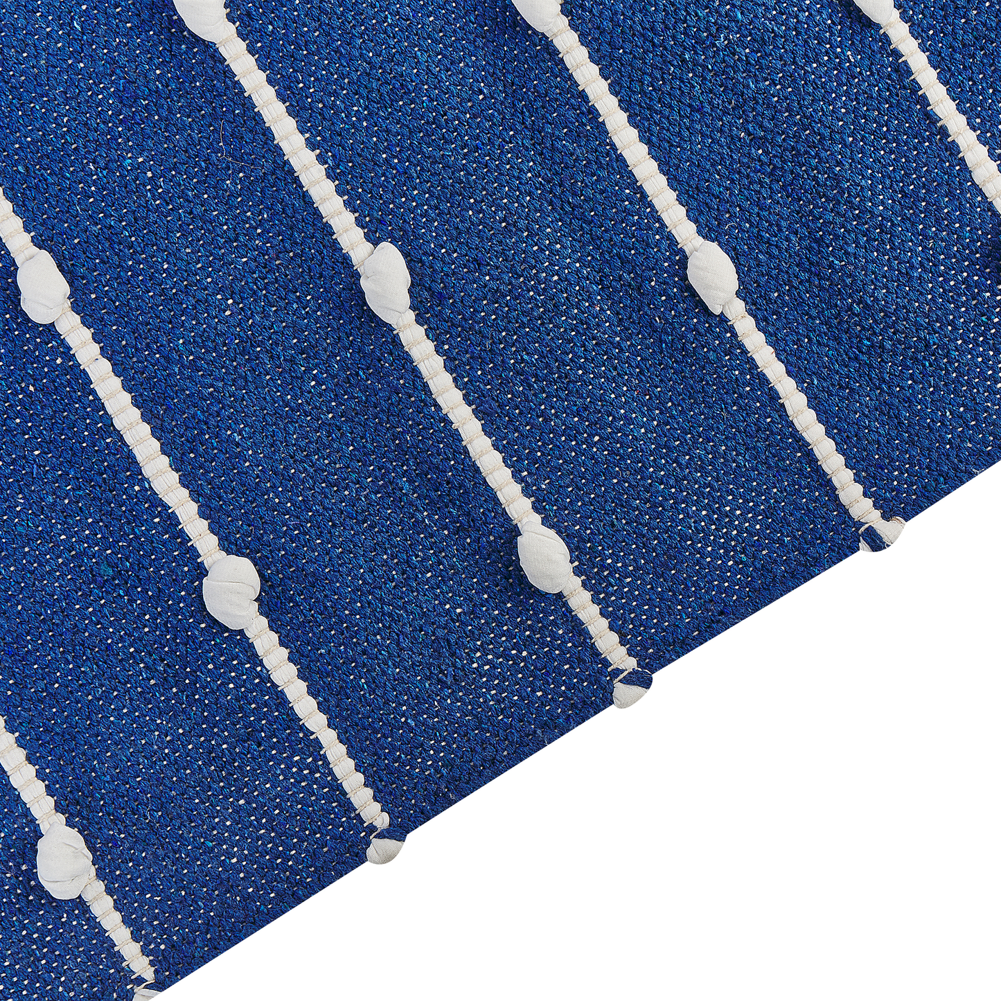 Teppich Baumwolle marineblau / beige 80 x 150 cm Streifenmuster Kurzflor KONDHALI