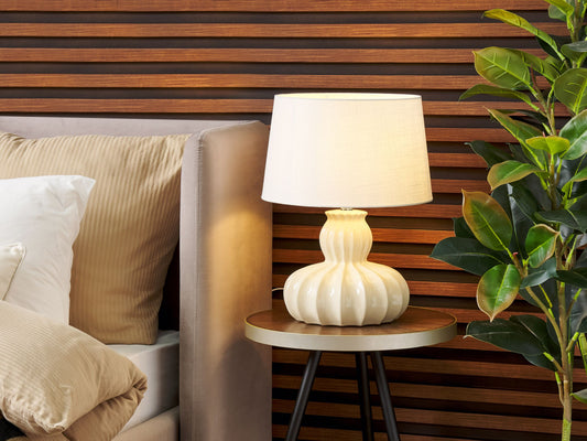 Tischleuchte MALABUKA Keramik Beige