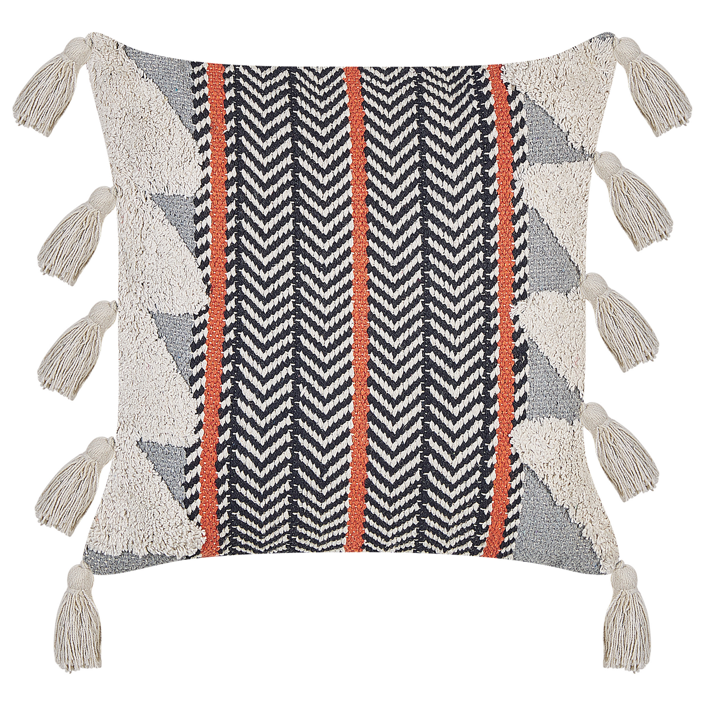 Dekokissen 2er Set BOUVARDIA Baumwolle 45 x 45 cm Grau ZickZack-Muster