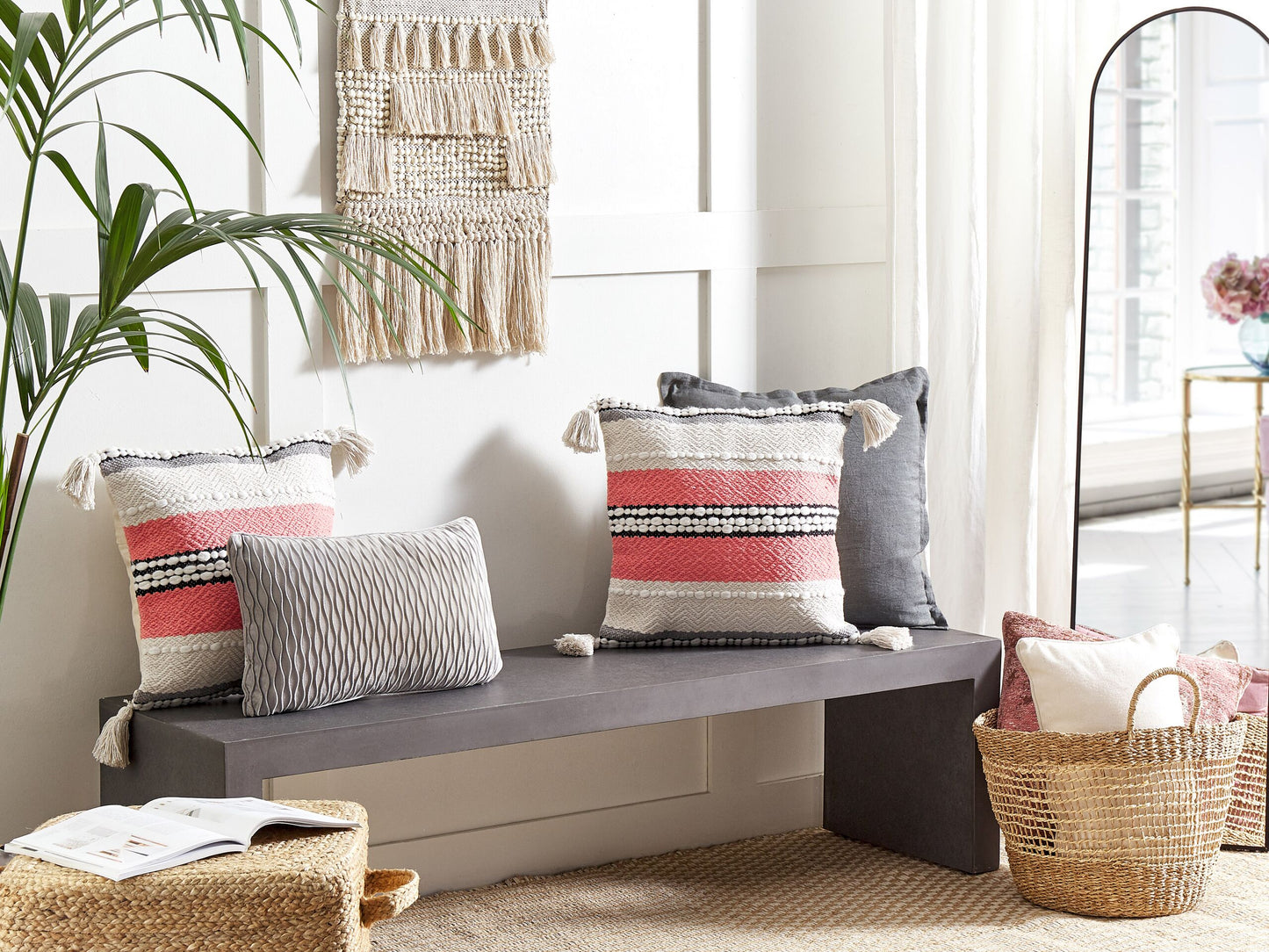 Kissen 2er Set Beige EUPHORBIA 45 x 45 cm