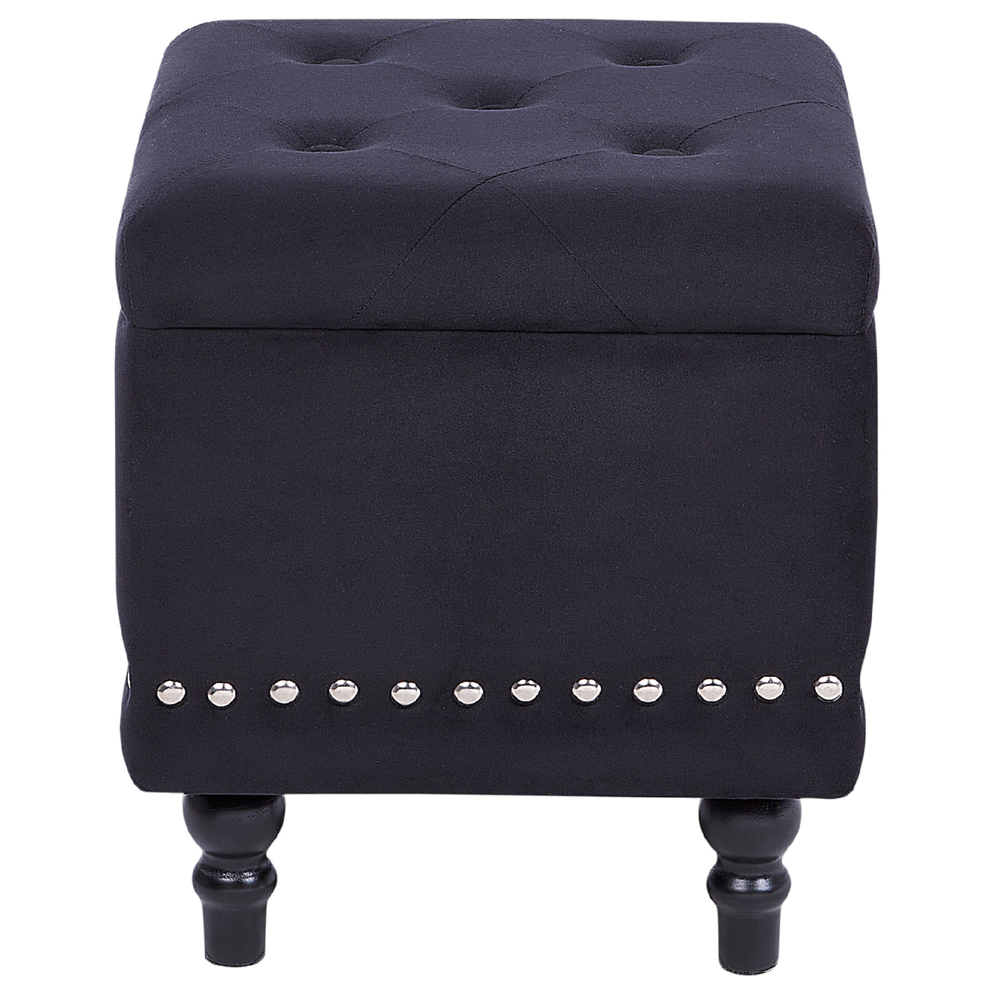 Hocker mit Stauraum Samtstoff schwarz LORETTO