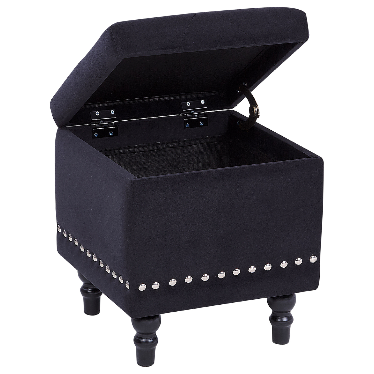 Hocker mit Stauraum Samtstoff schwarz LORETTO