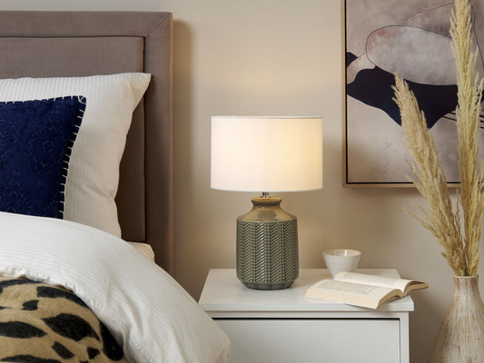 Tischleuchte ESPERANCE Keramik Grau