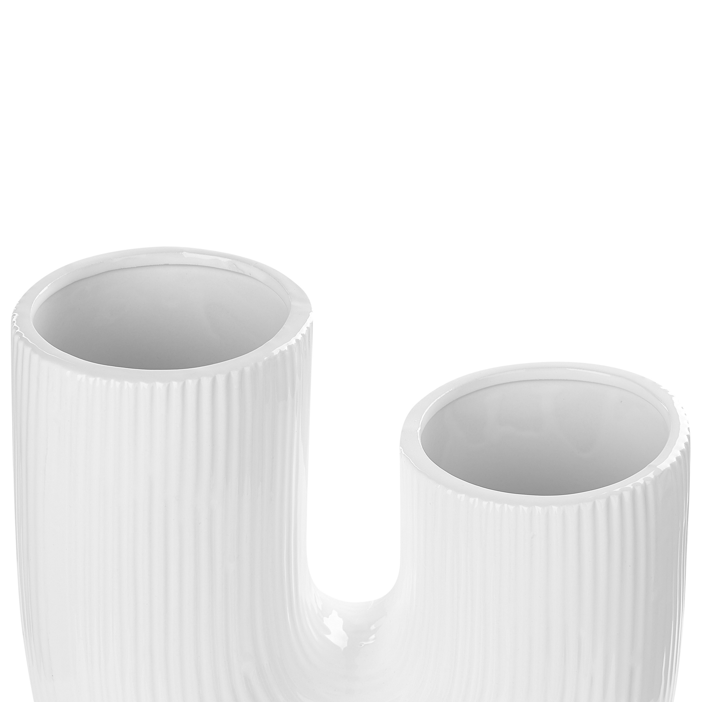 Blumenvase MITILINI Steinzeug 23 cm Weiss